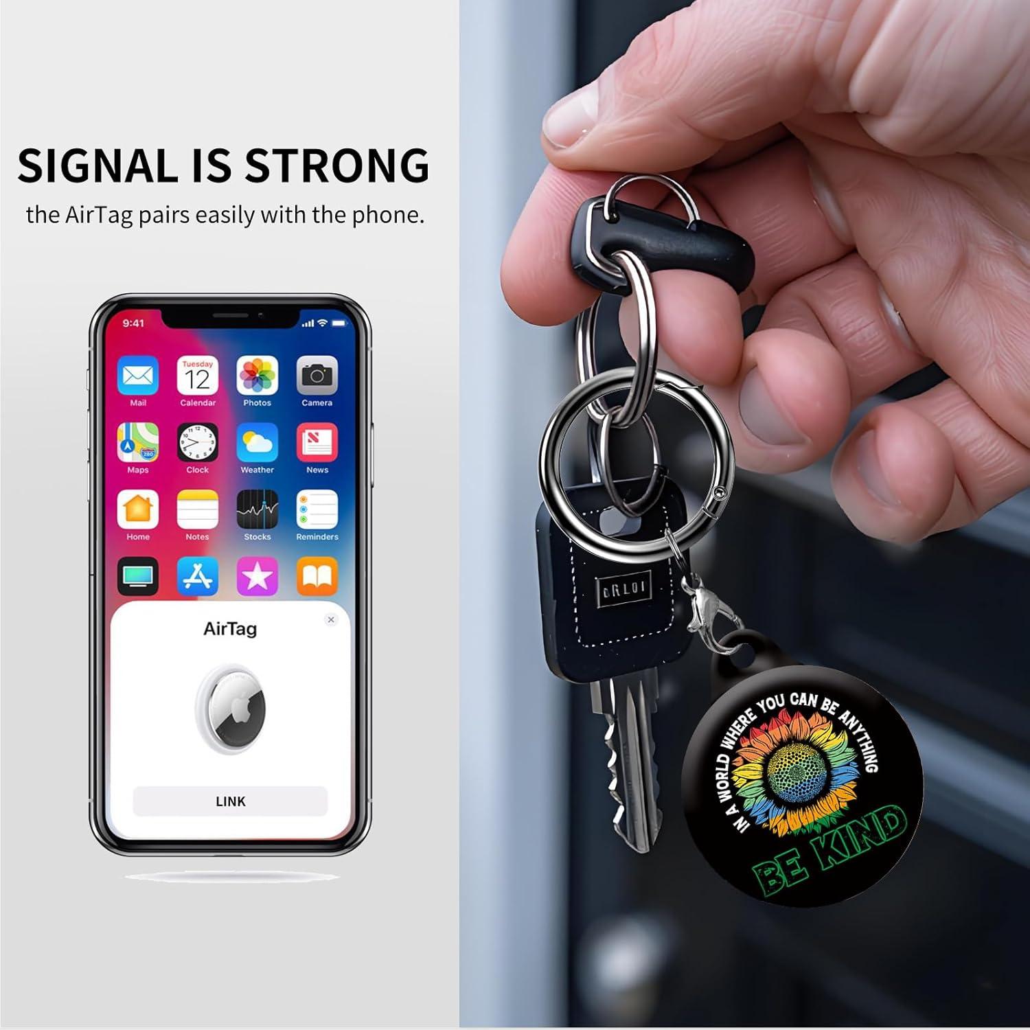 Estuche protector para AirTag AKPZV con llavero - Anti-rayones