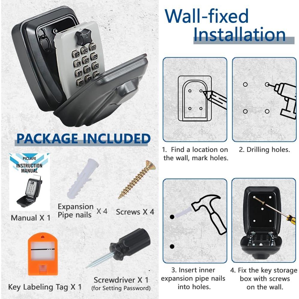 Caja de bloqueo de llaves de coche Piclafe PIC-CLB-412 portátil