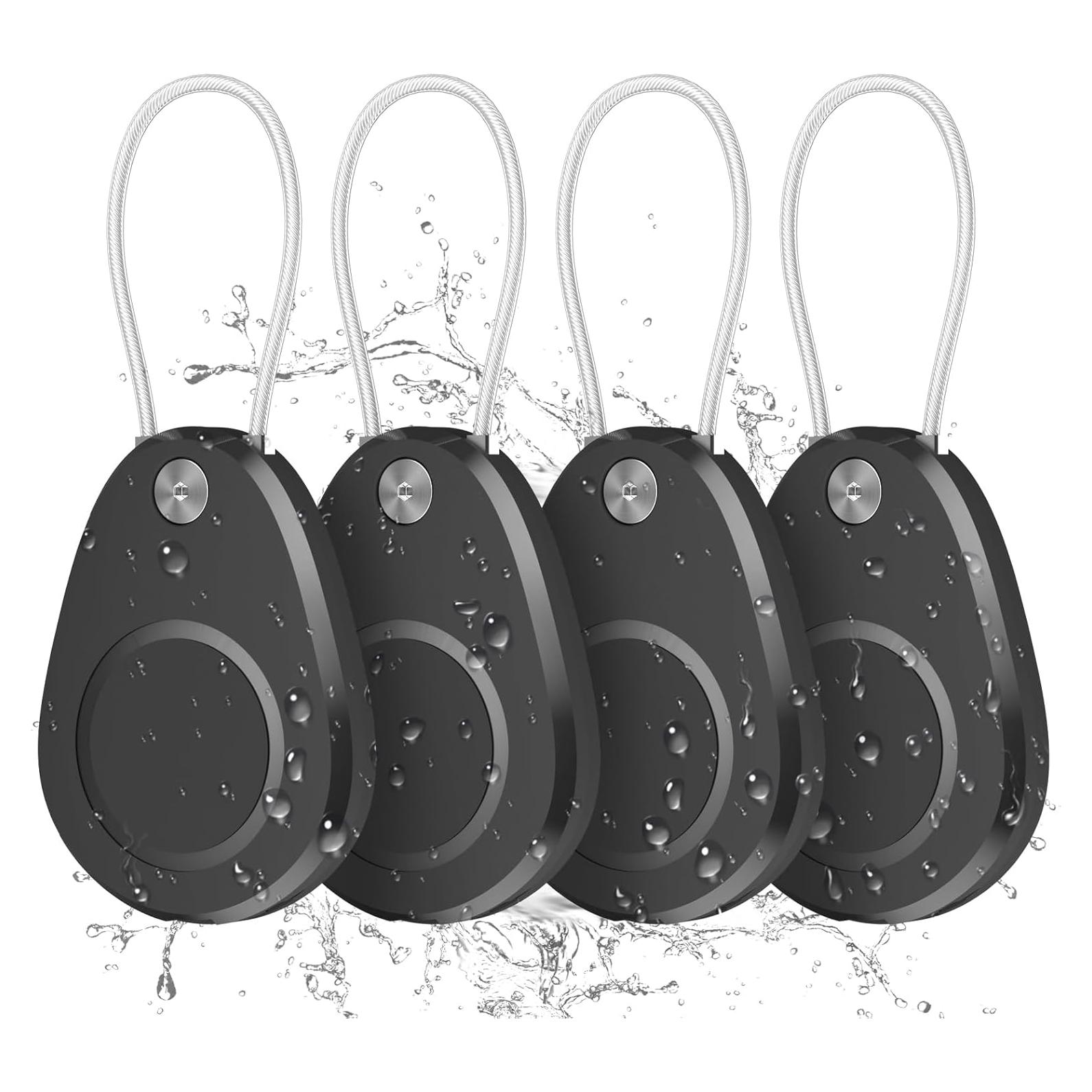 Soporte impermeable para AirTag Fiuned - 4 fundas negras