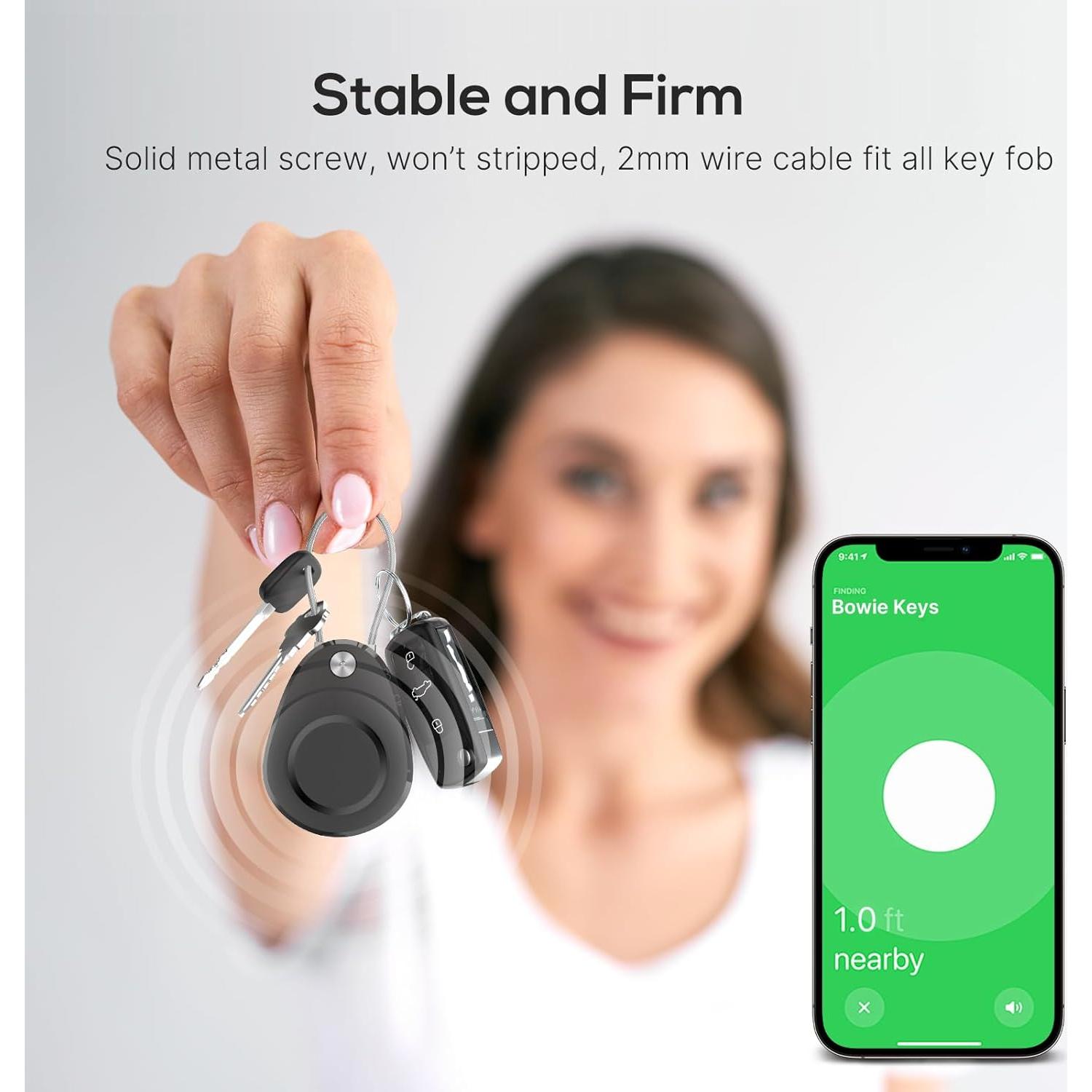 Soporte impermeable para AirTag Fiuned - 4 fundas negras