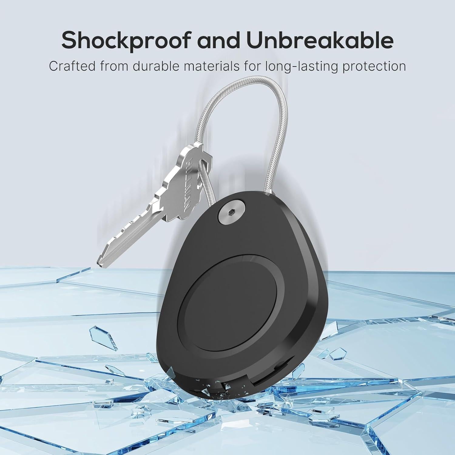 Soporte impermeable para AirTag Fiuned - 4 fundas negras