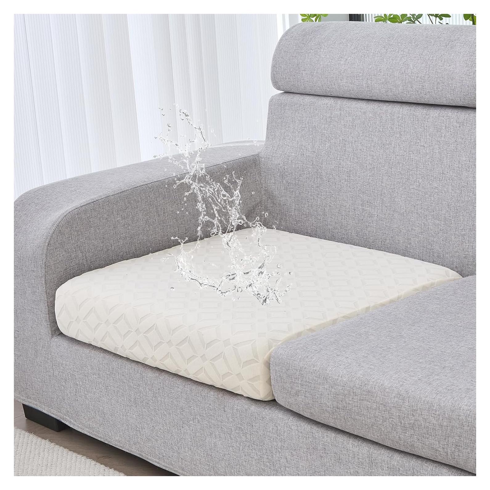 Cubierta de cojín de sofá Genina 1 asiento beige impermeable