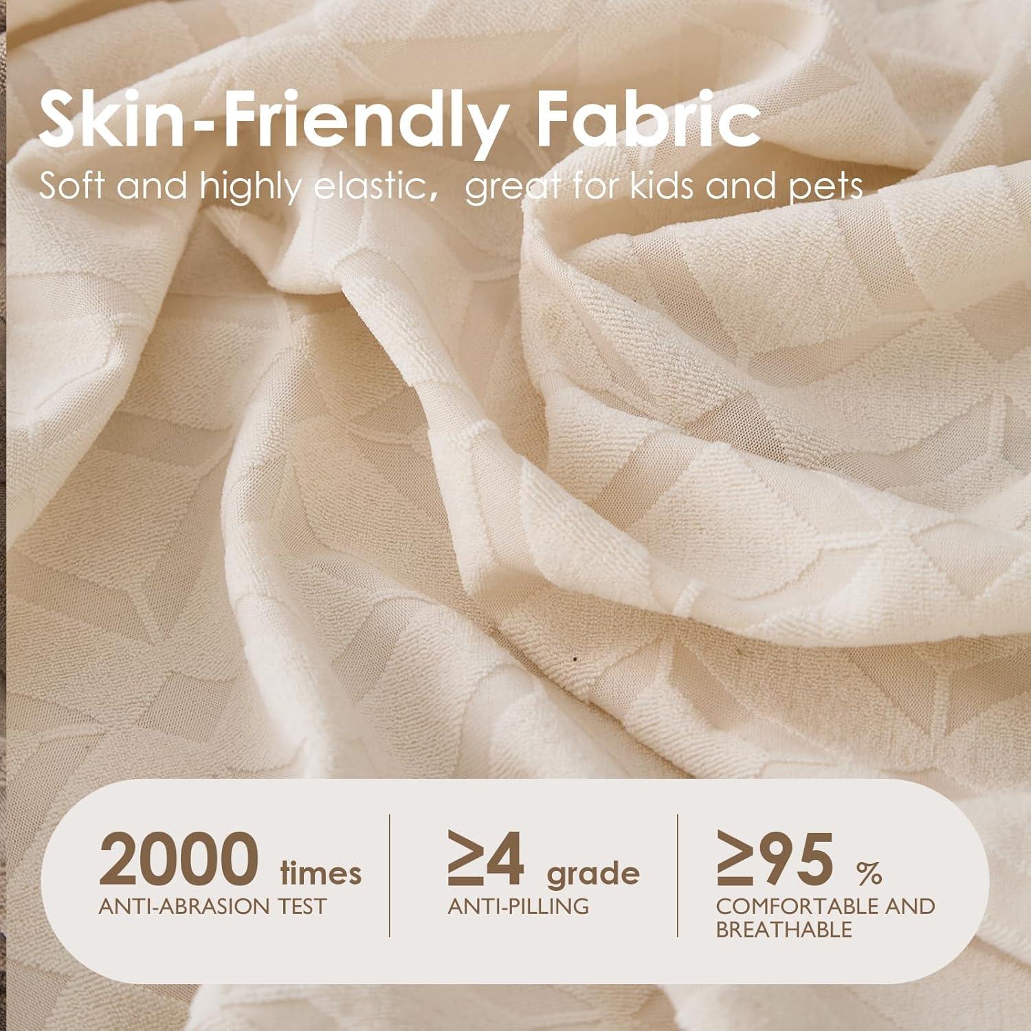 Cubierta de cojín de sofá Genina 1 asiento beige impermeable