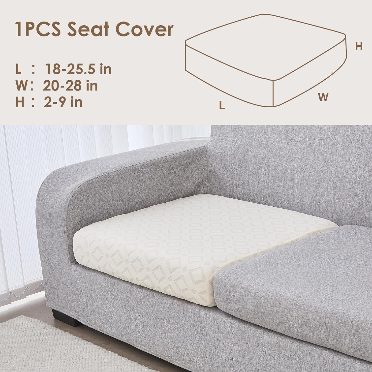 Cubierta de cojín de sofá Genina 1 asiento beige impermeable