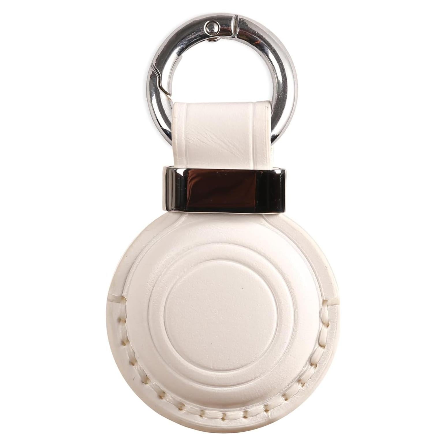 Soporte de Llave de Cuero Genuino KEEPXYZ para Airtag - Blanco