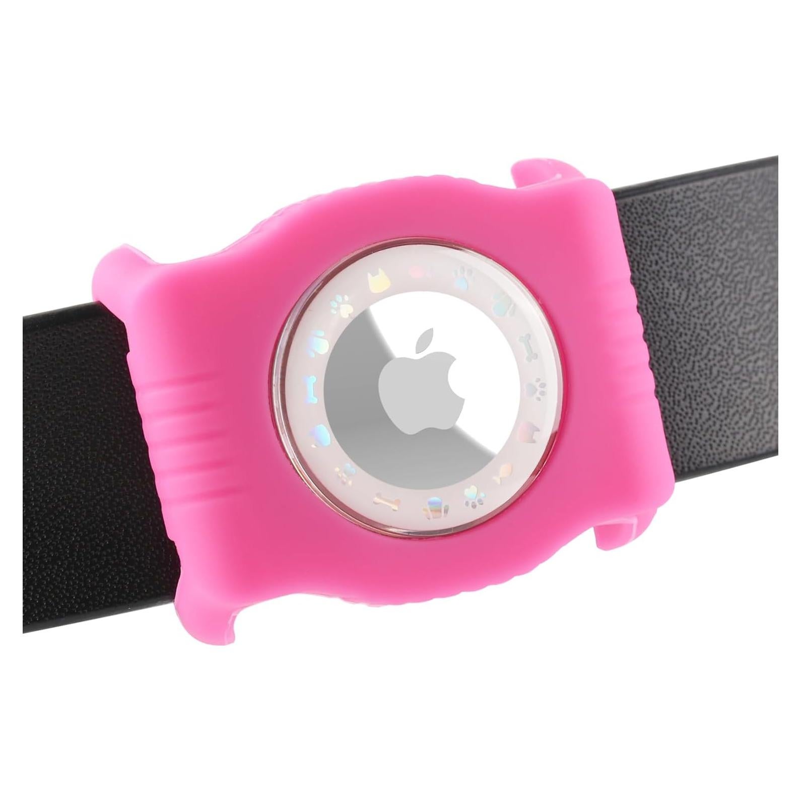 Soporte para AirTag de Perro WhoseID - Silicona Rosa Ajustable