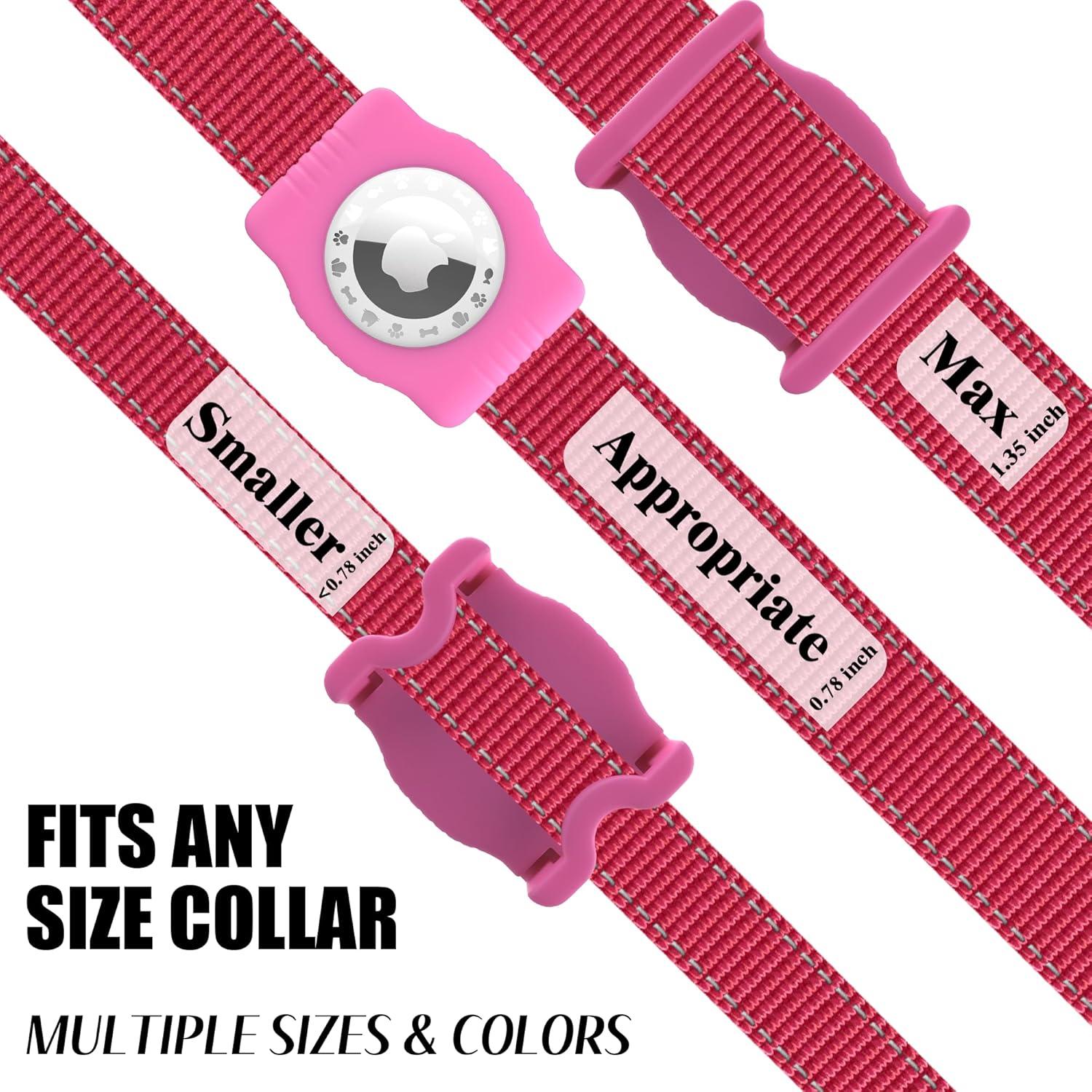 Soporte para AirTag de Perro WhoseID - Silicona Rosa Ajustable