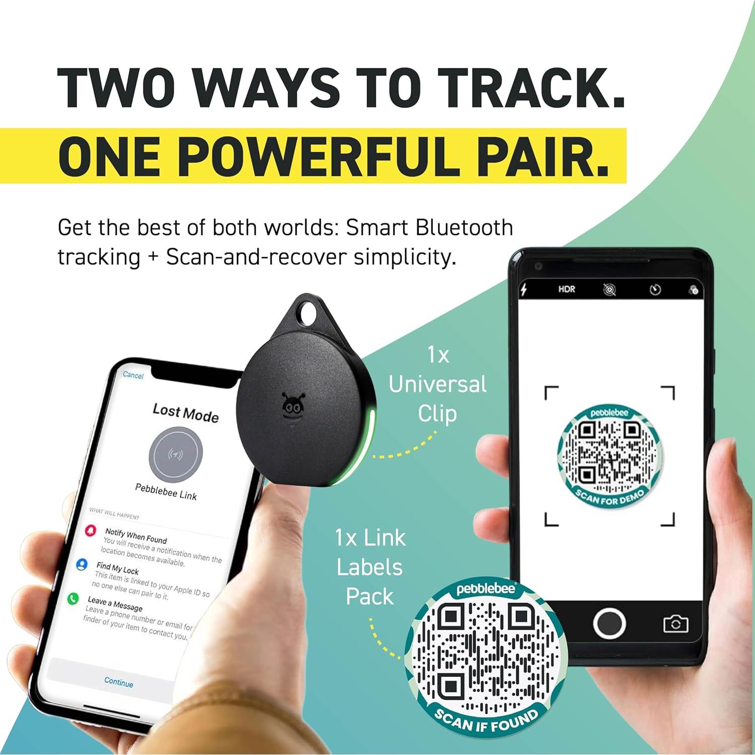 Rastreador Universal Pebblebee Link - Etiqueta QR Recargable