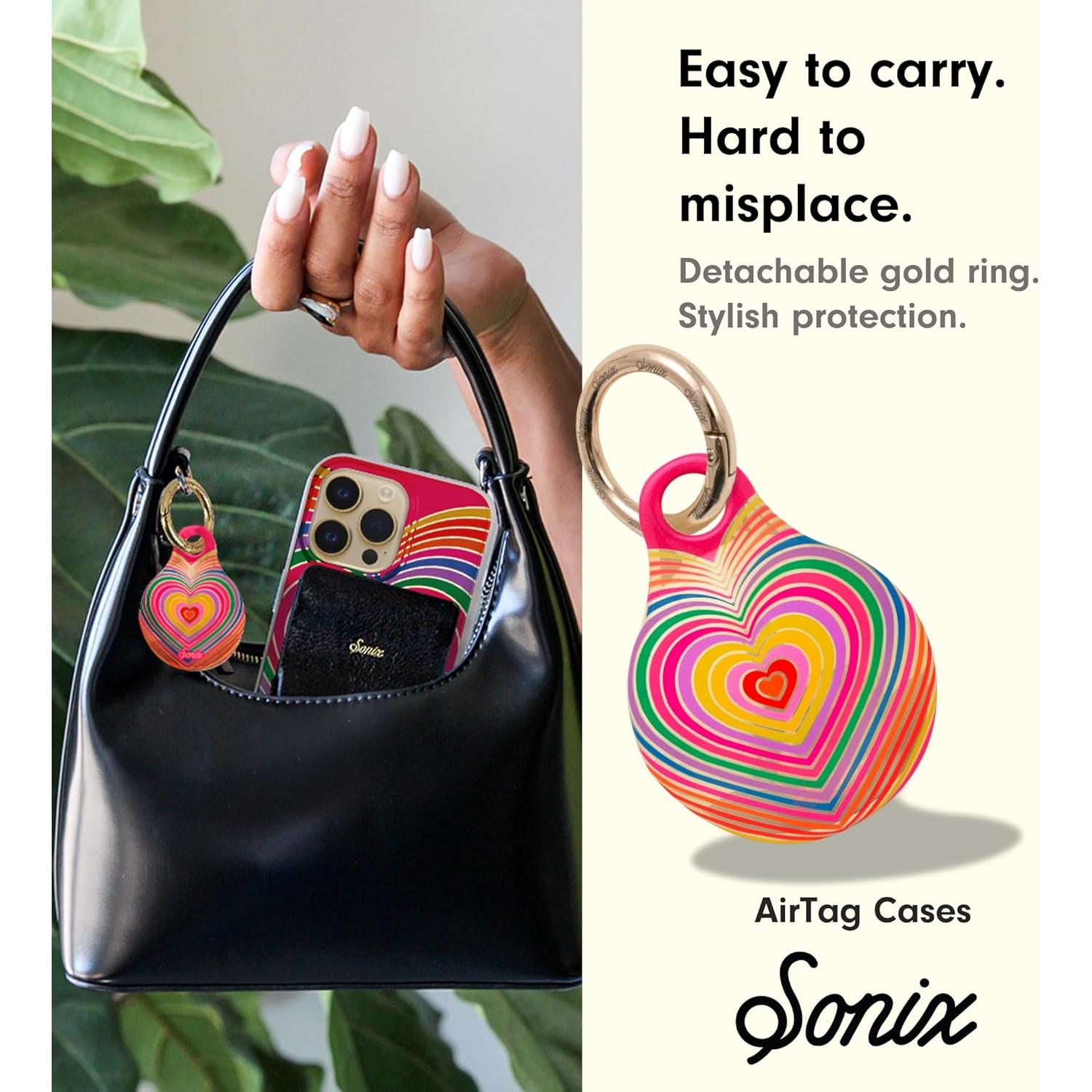 Funda protectora para AirTag Sonix con mosquetón dorado