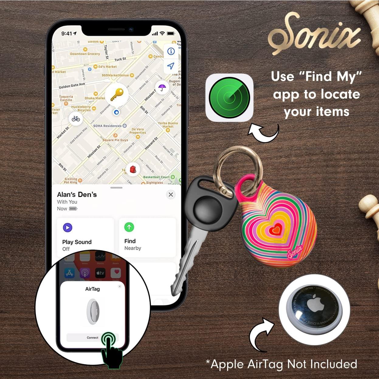 Funda protectora para AirTag Sonix con mosquetón dorado