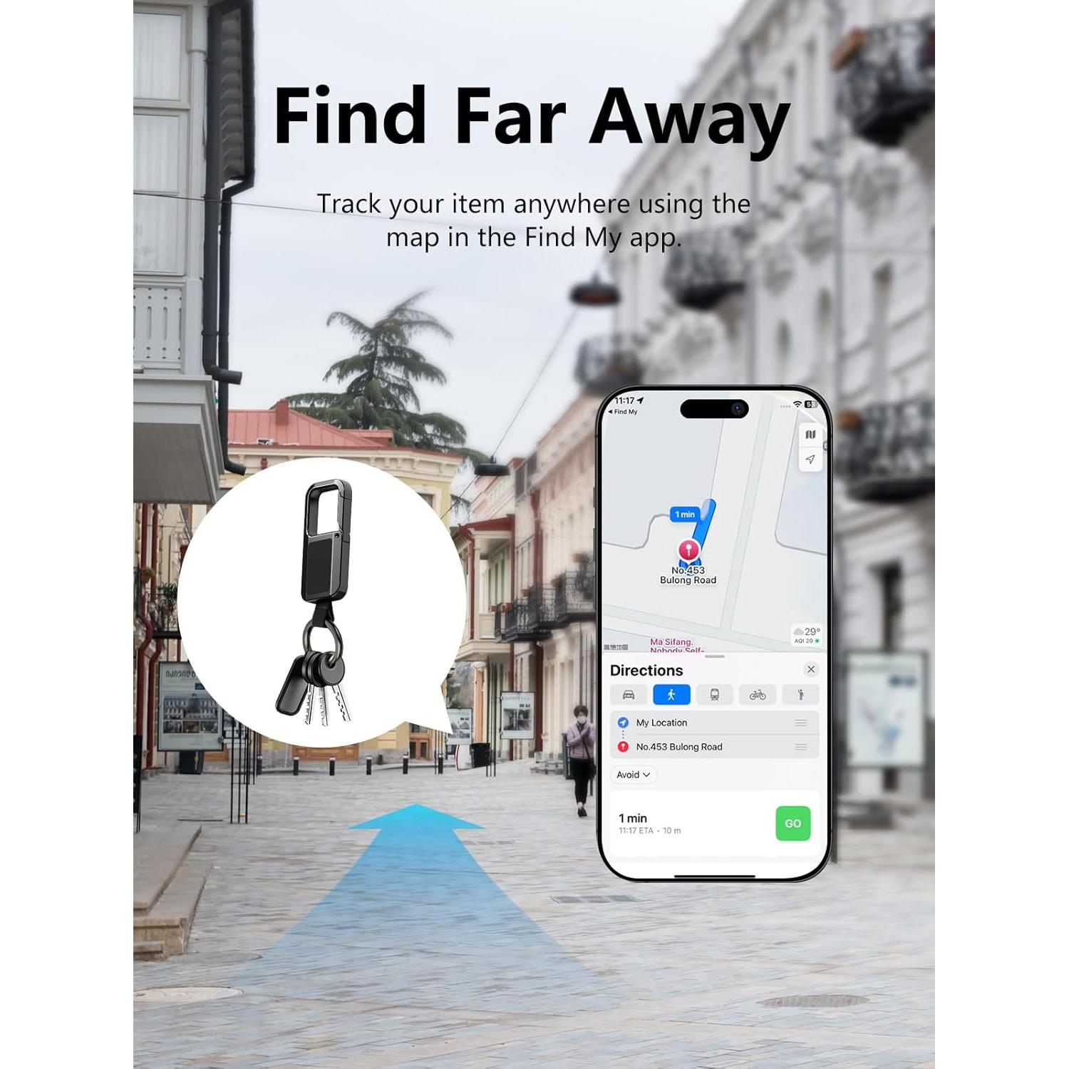 Etiqueta de Rastreo Llavero Lmrbelec con Apple Find My - Negro