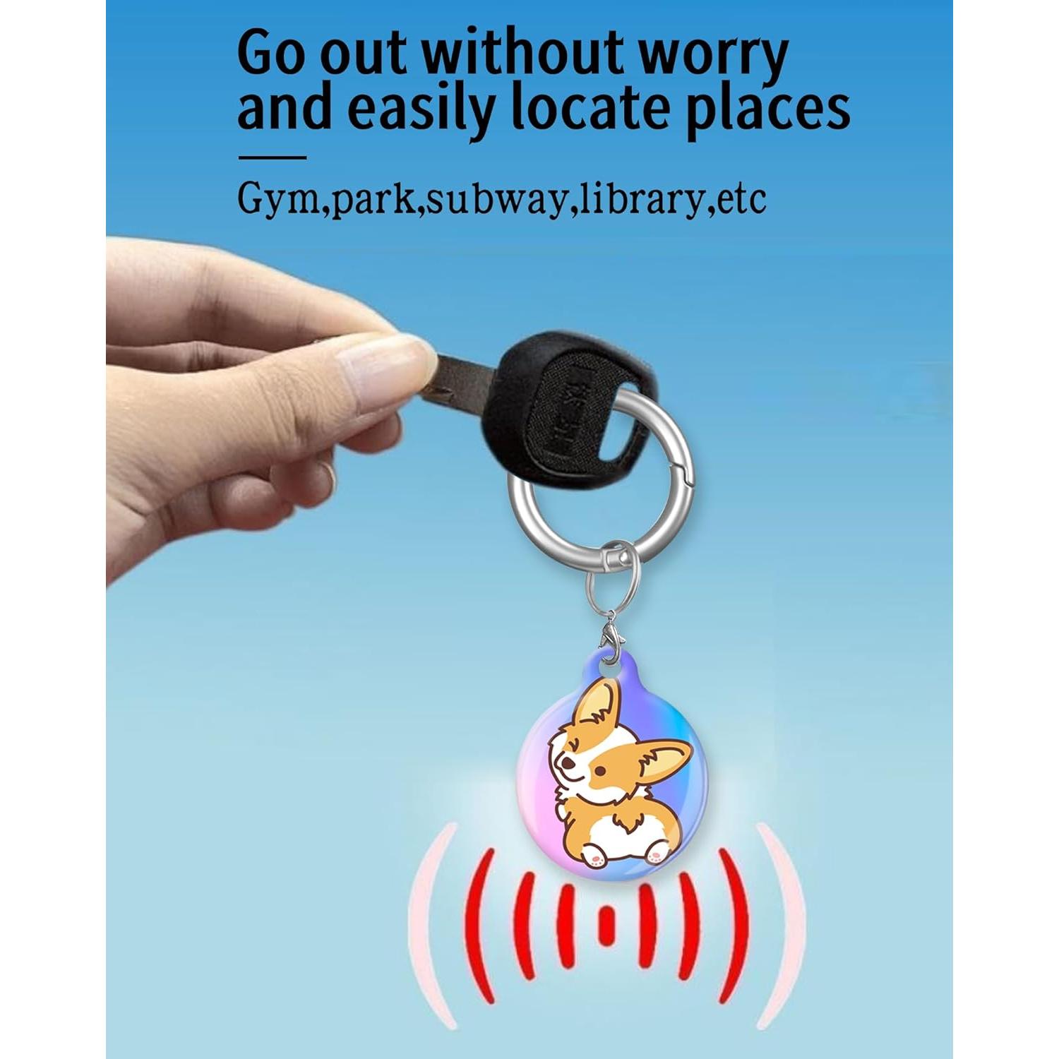 Estuche para AirTag ZEKICE con diseño Perro Corgi Bonito