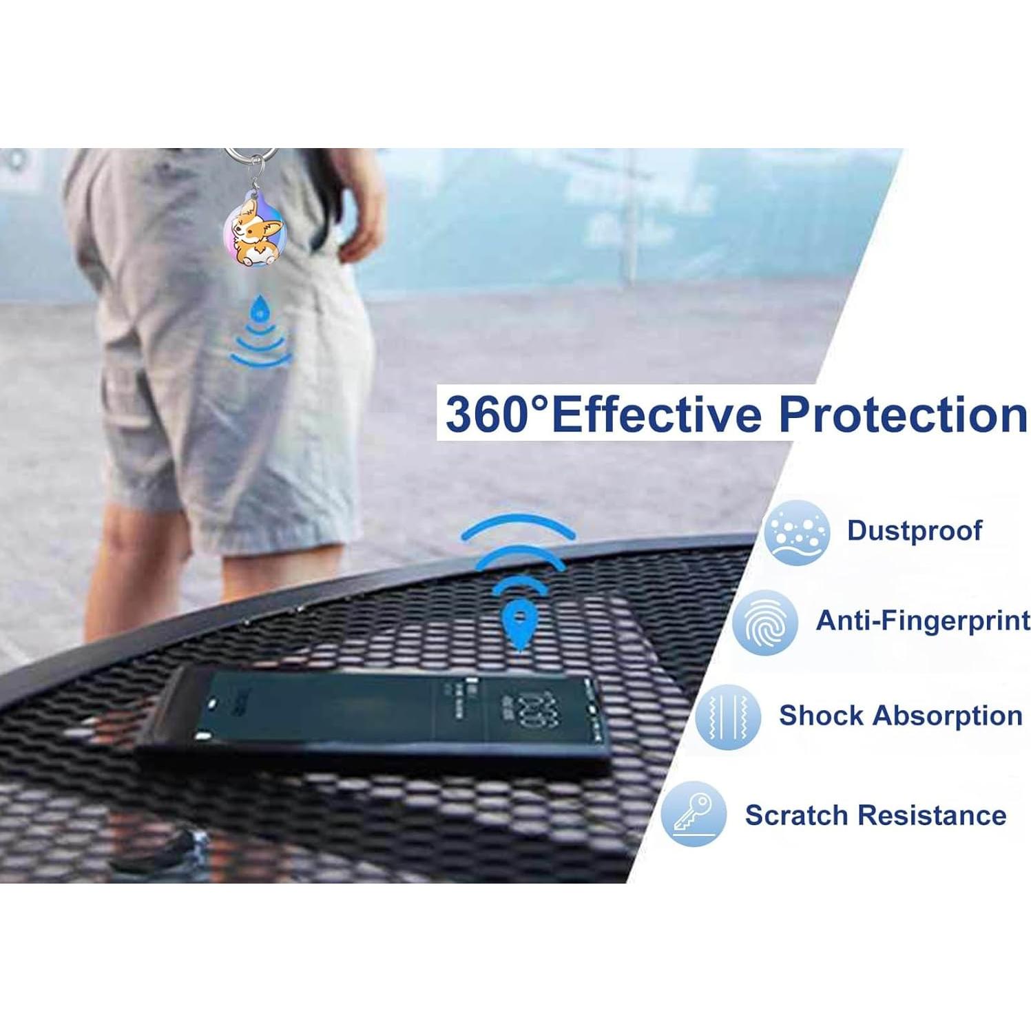 Estuche para AirTag ZEKICE con diseño Perro Corgi Bonito