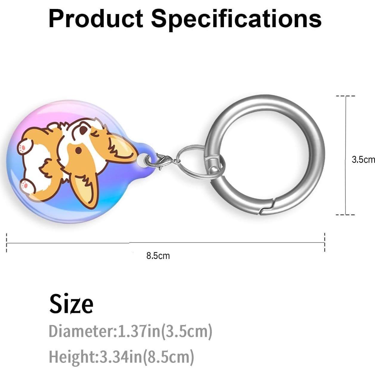 Estuche para AirTag ZEKICE con diseño Perro Corgi Bonito