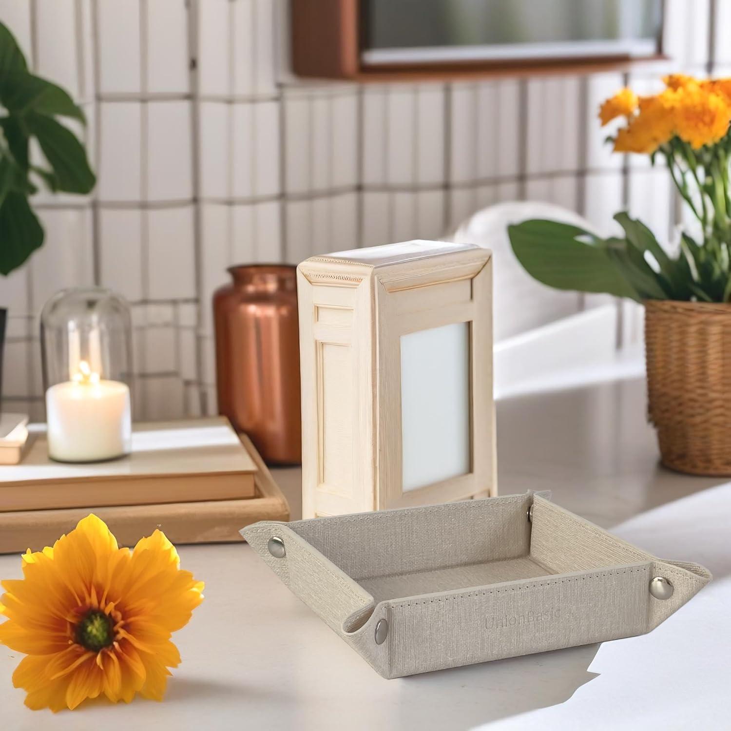 Bandeja de Joyería UnionBasic Beige, Organizador de Escritorio 22.23 cm