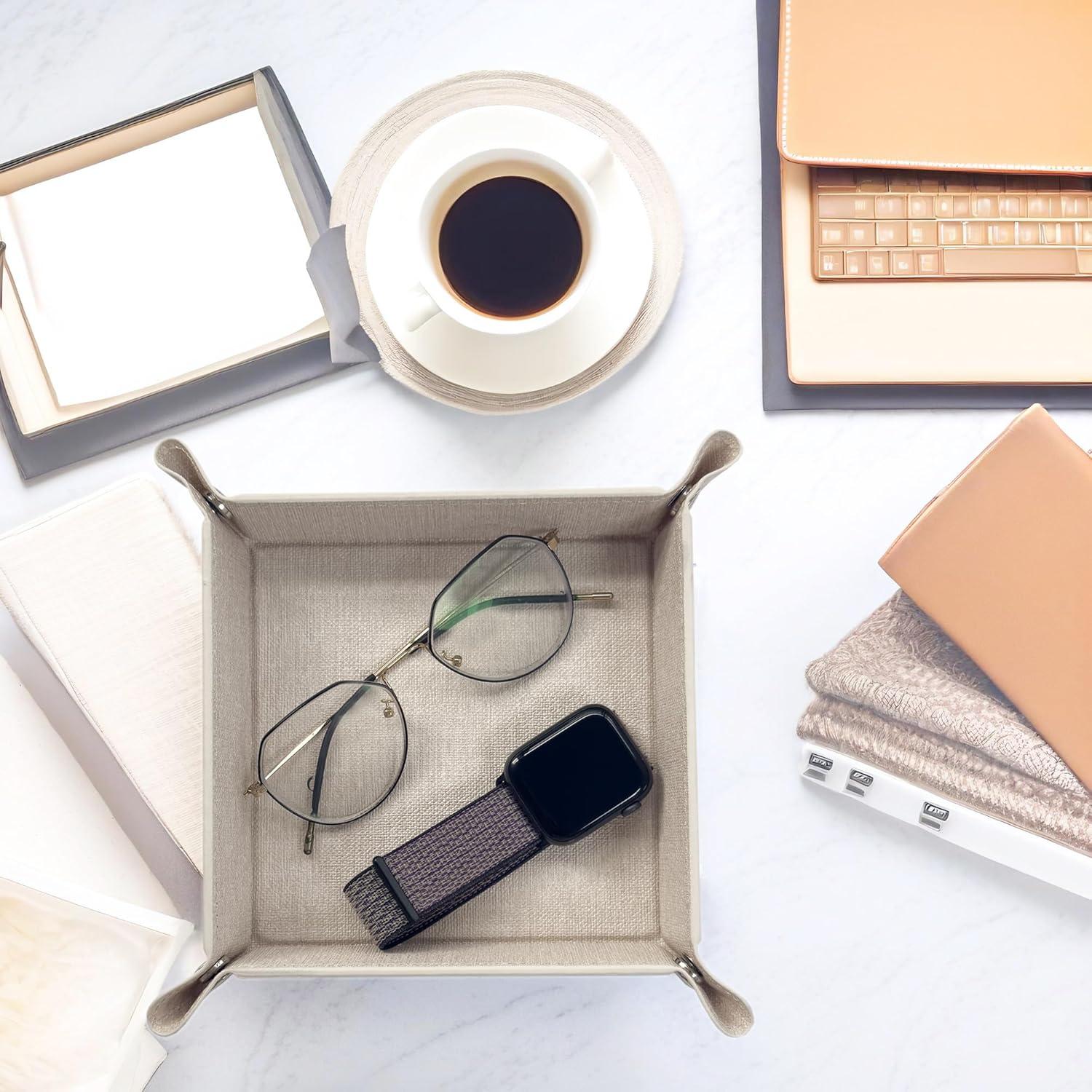 Bandeja de Joyería UnionBasic Beige, Organizador de Escritorio 22.23 cm