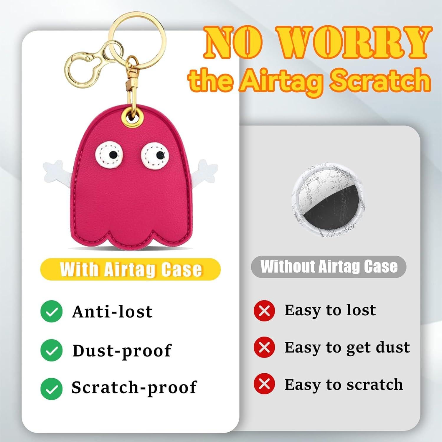 Funda de cuero PU para AirTag Xinyeu - Diseño Fantasma