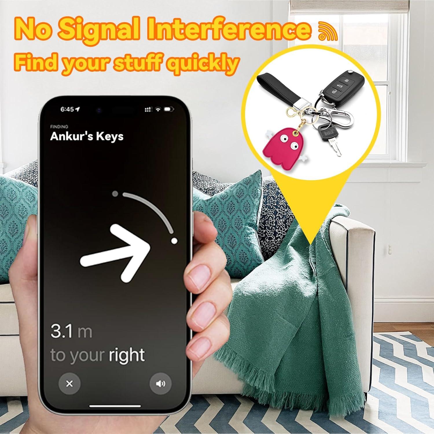 Funda de cuero PU para AirTag Xinyeu - Diseño Fantasma