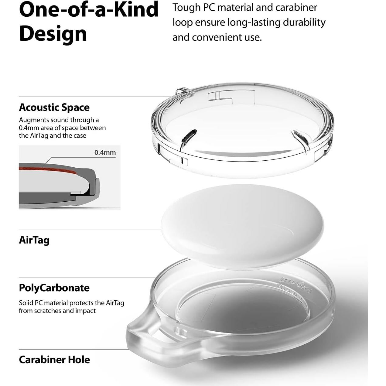 Funda Protectora Ringke Slim para AirTag - Transparente 4 Pzas