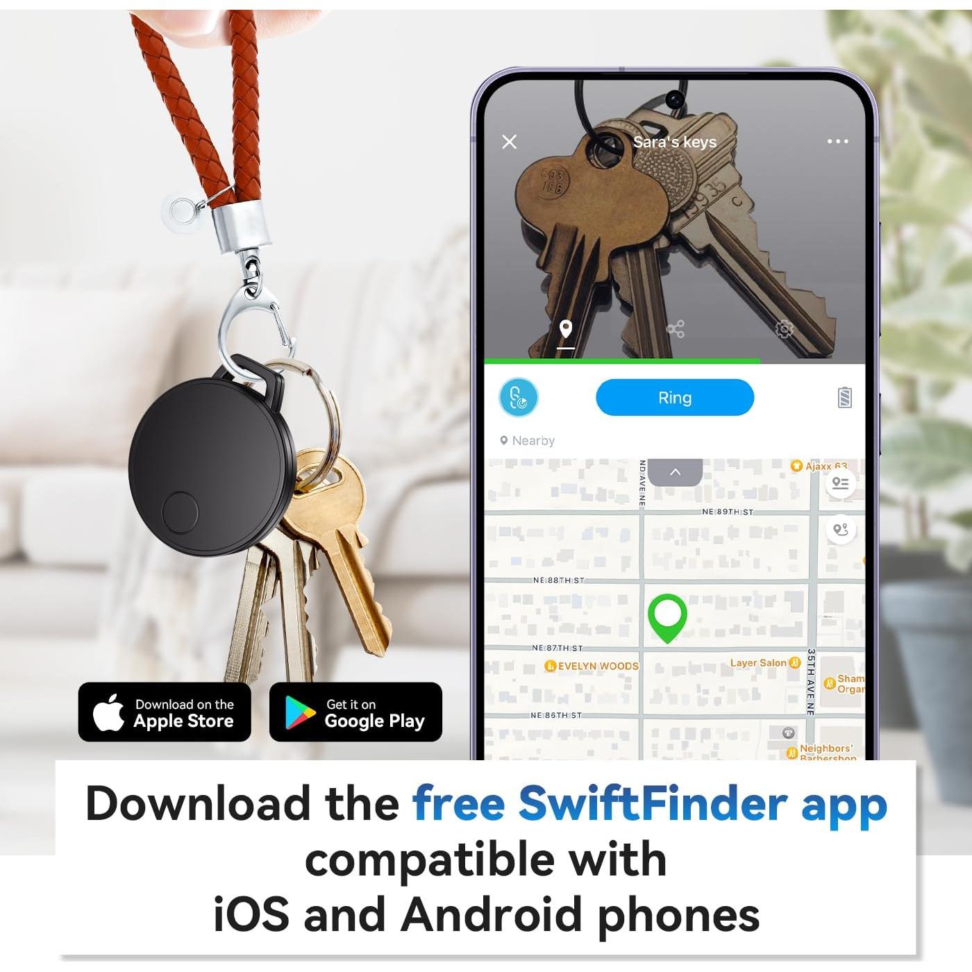 Rastreador Bluetooth SwiftFinder ST21 para Llaves y Teléfonos