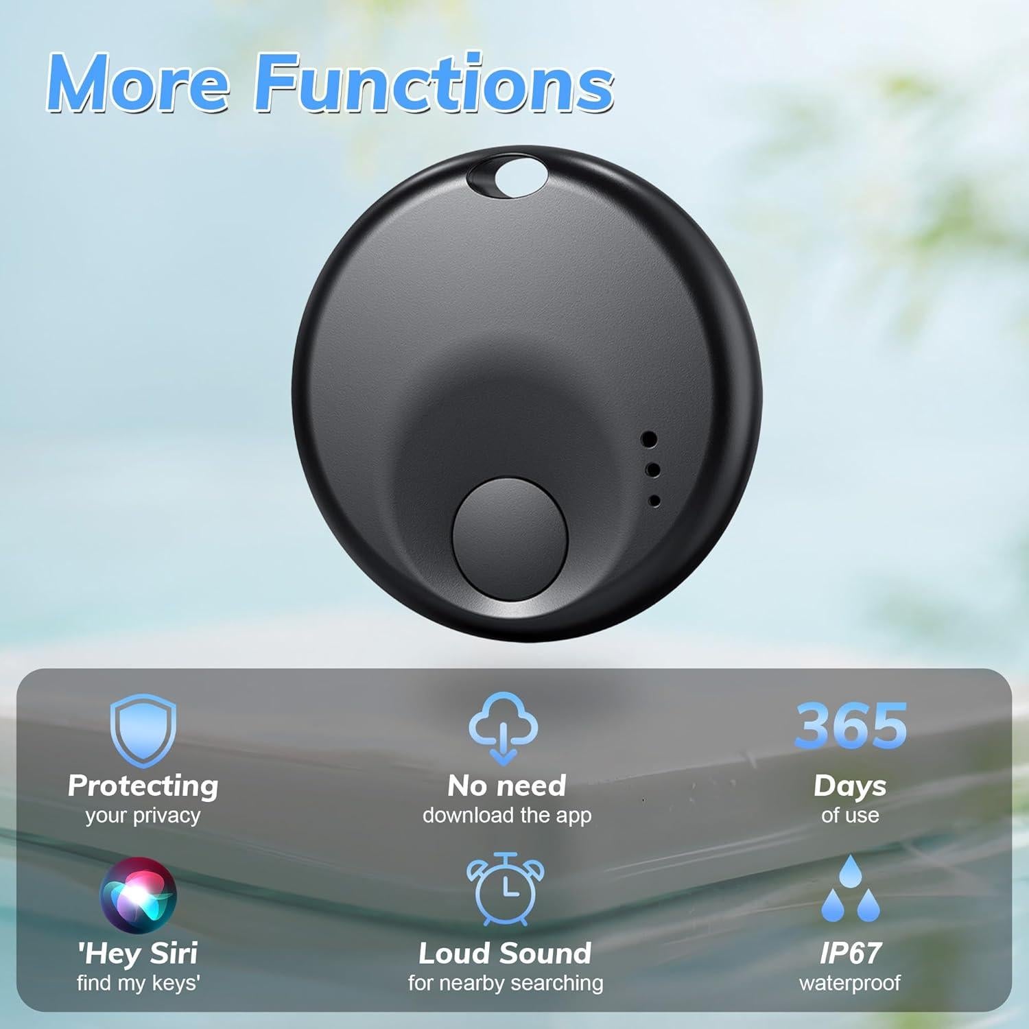 Tracker Bluetooth Inteligente Genérico - Paquete de 4 Negro