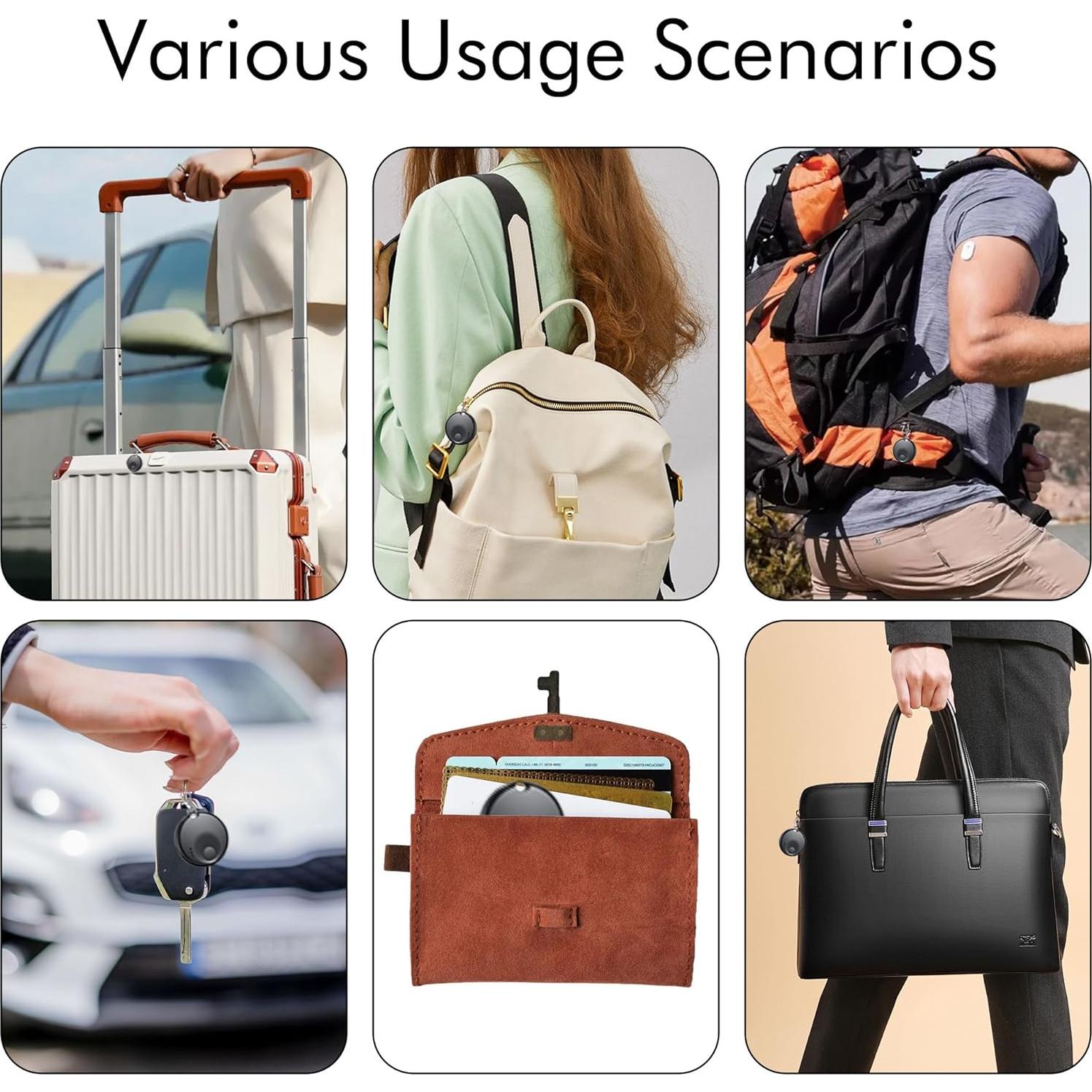 Tracker Bluetooth Inteligente Genérico - Paquete de 4 Negro