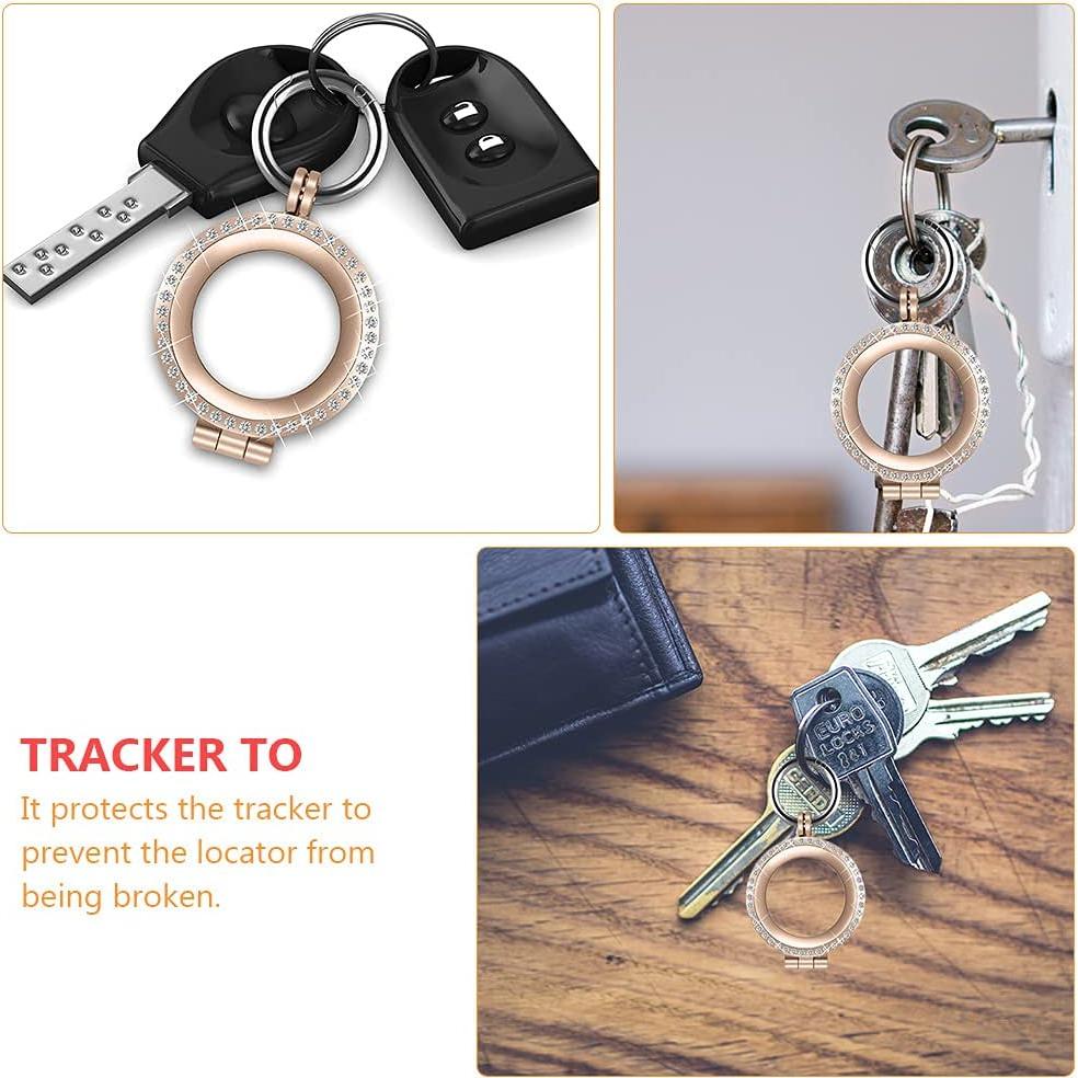 Funda de Metal Mikikit para AirTag con Rhinestones - Oro Rosa