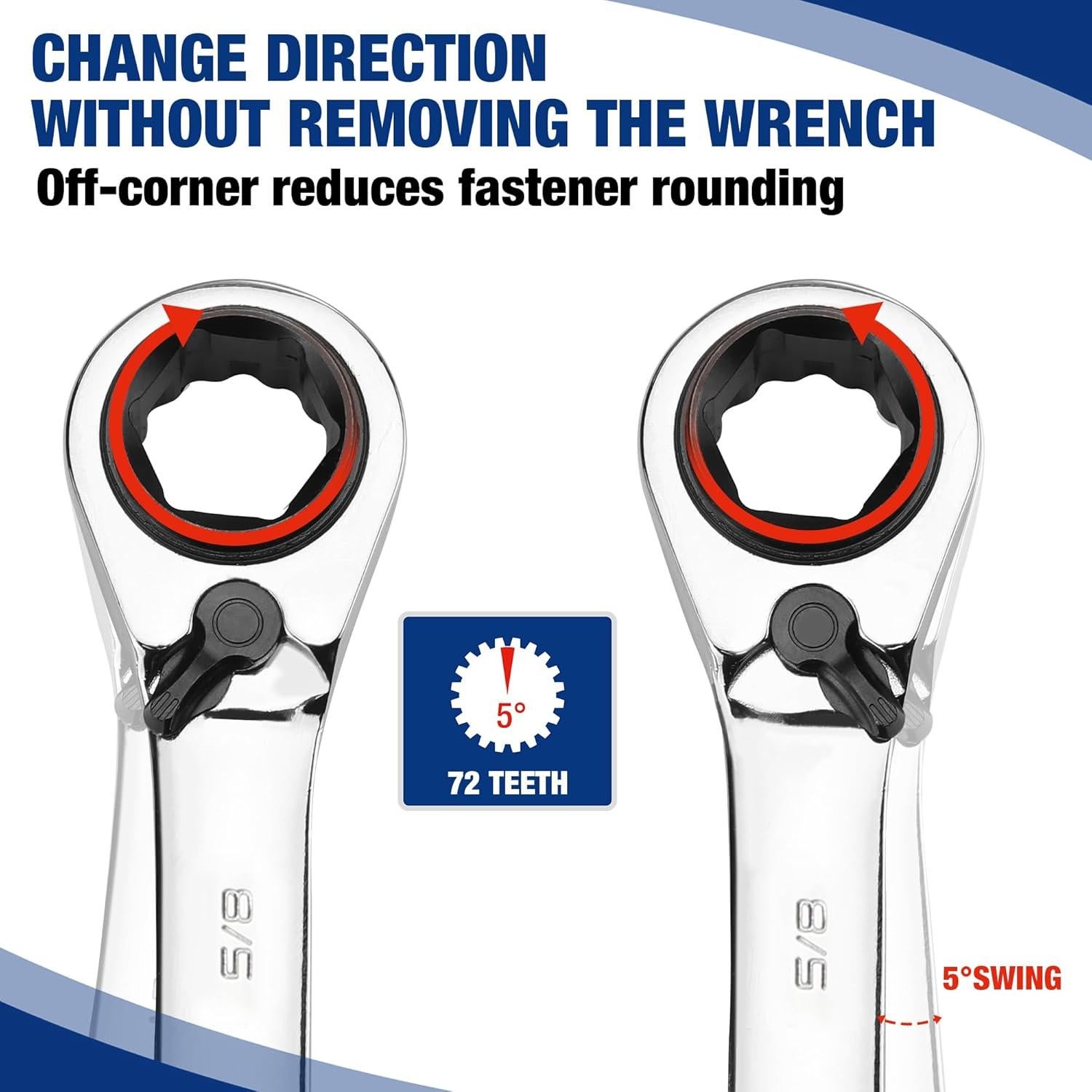 Set de Llaves de Vaso Reversible WORKPRO 7 Piezas 3 en 1