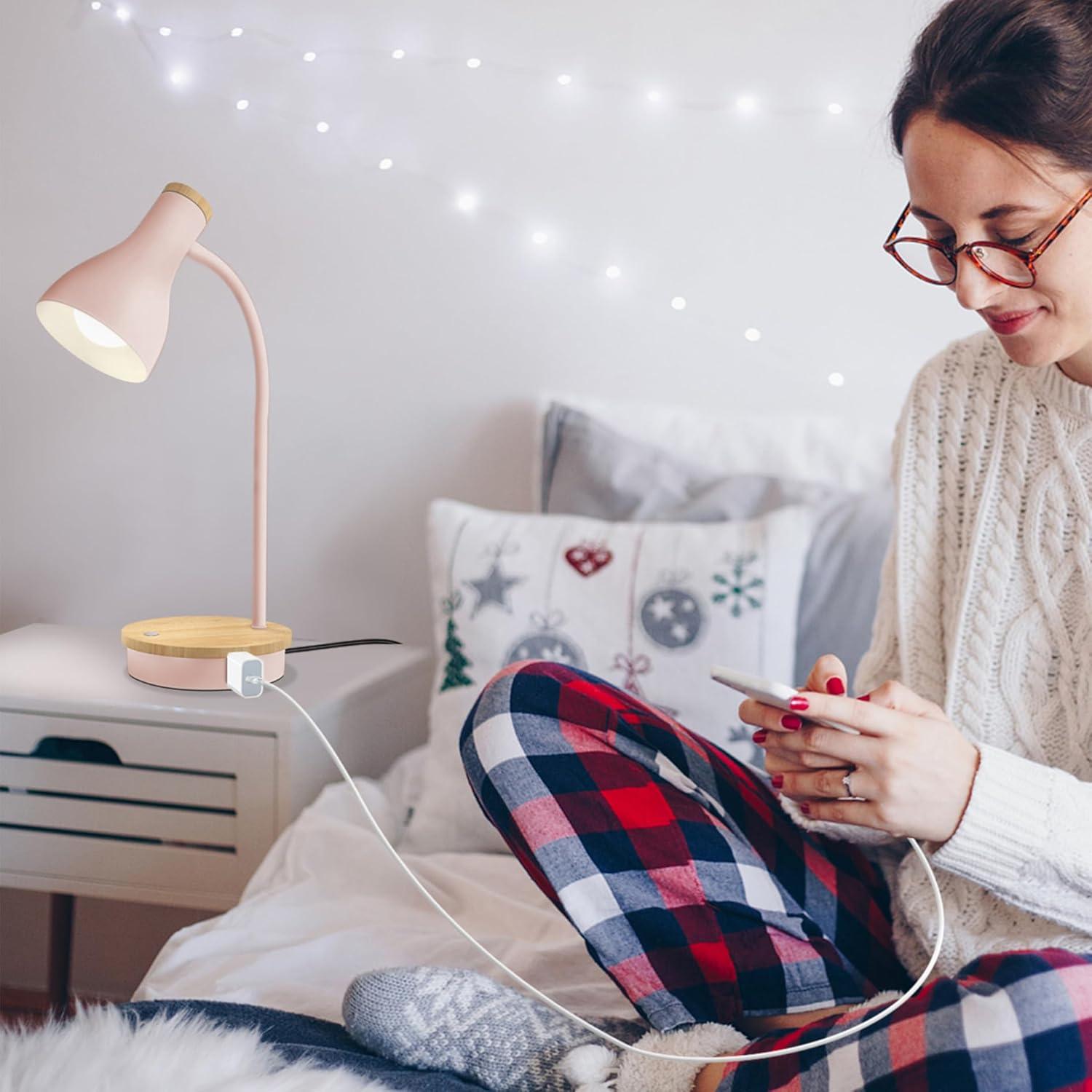 Lámpara de Escritorio Táctil Rosa LALISU 3 Niveles Regulable