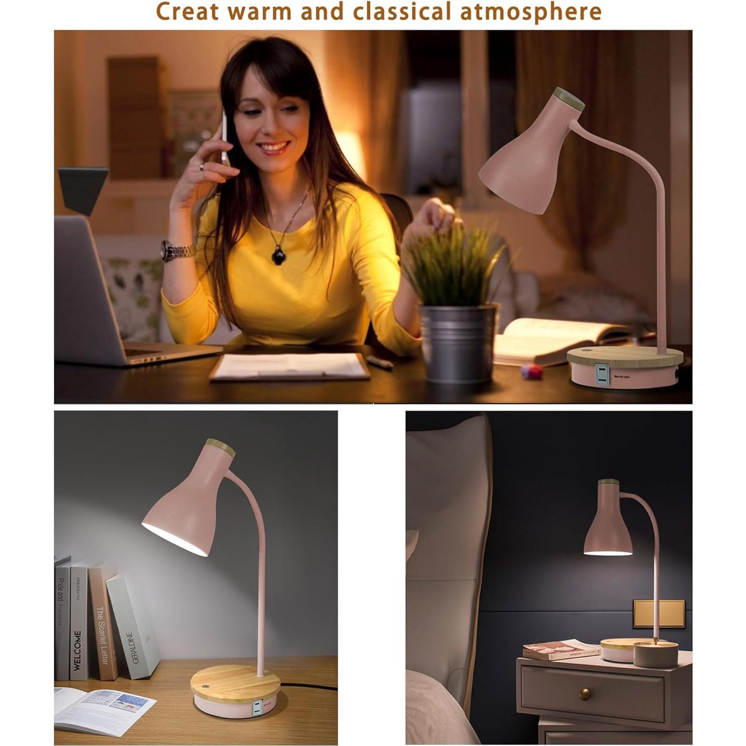 Lámpara de Escritorio Táctil Rosa LALISU 3 Niveles Regulable