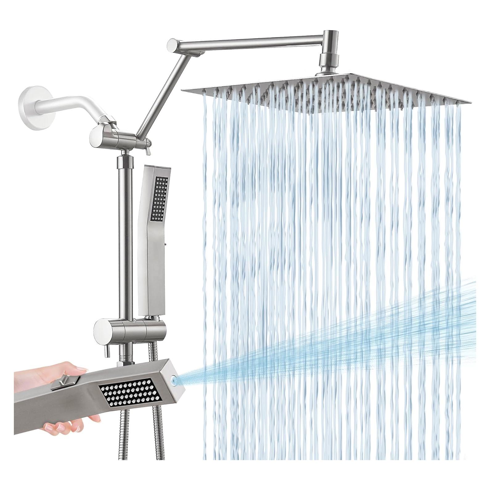 Cabezal de Ducha de Lluvia KEBAO 25.4 cm con Rociador de Mano