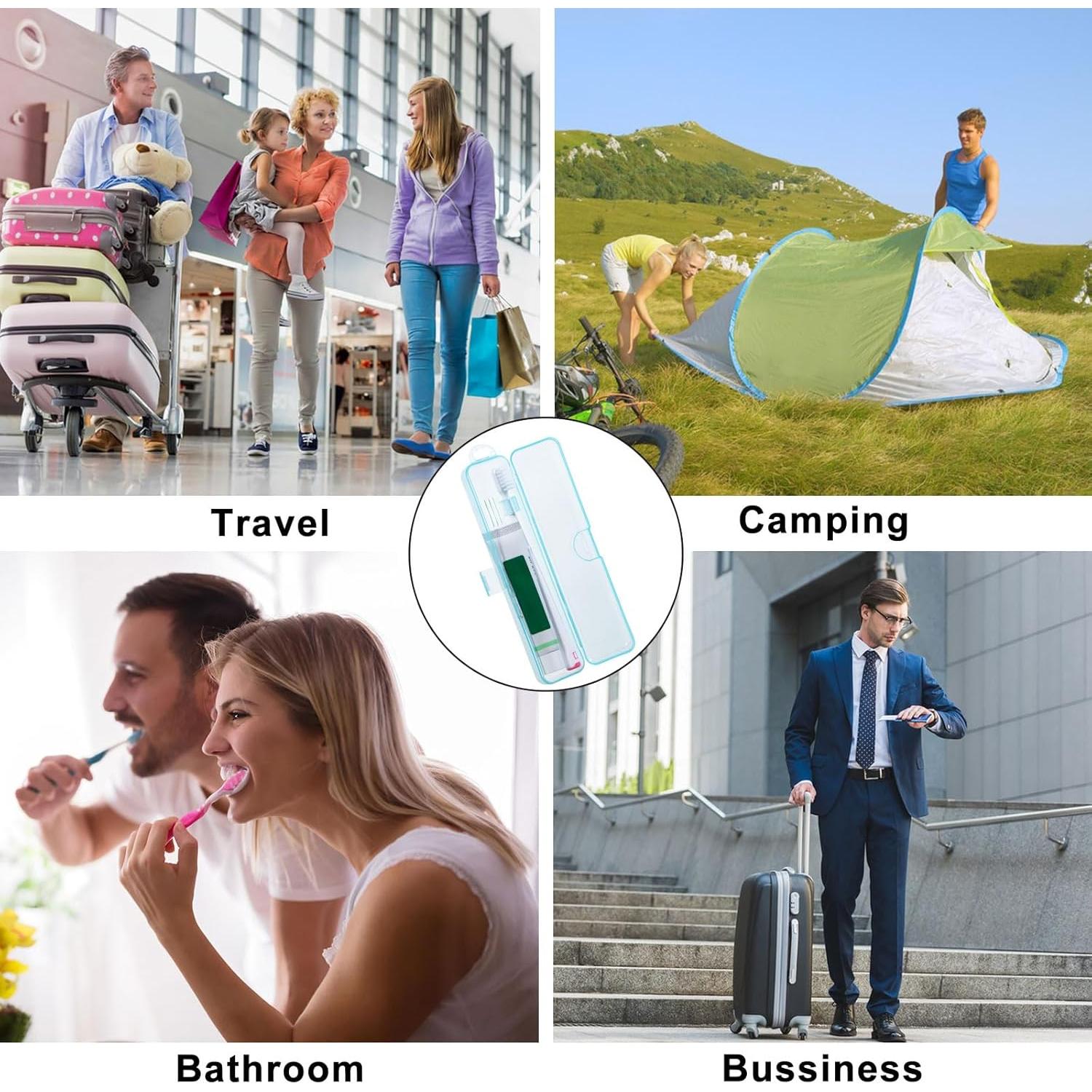 Estuche de Cepillo de Dientes Yeeco Azul Transparente 20x4.7 cm