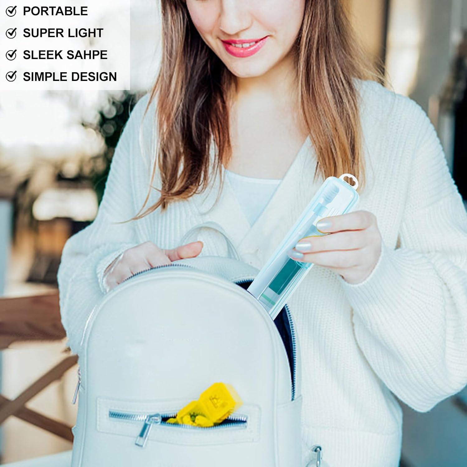 Estuche de Cepillo de Dientes Yeeco Azul Transparente 20x4.7 cm