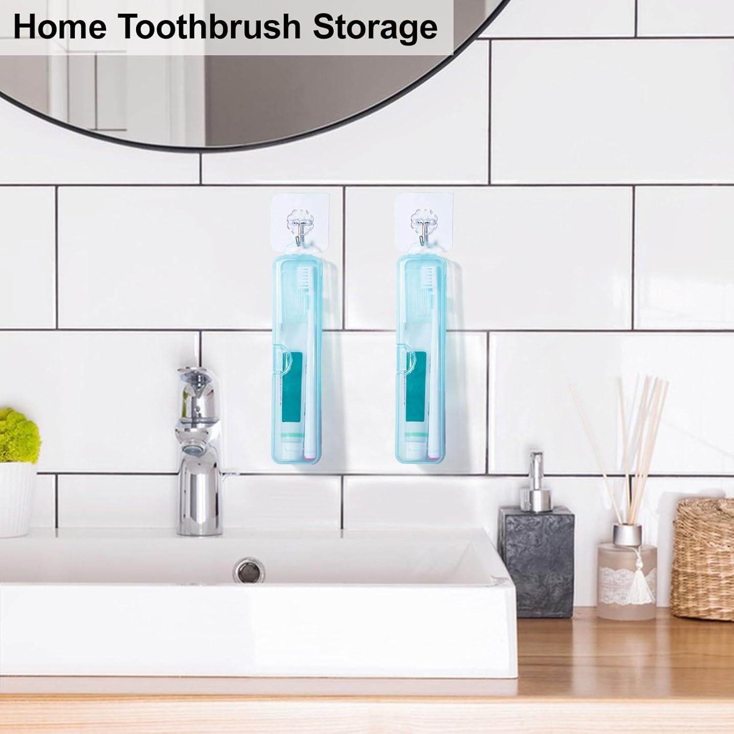 Estuche de Cepillo de Dientes Yeeco Azul Transparente 20x4.7 cm