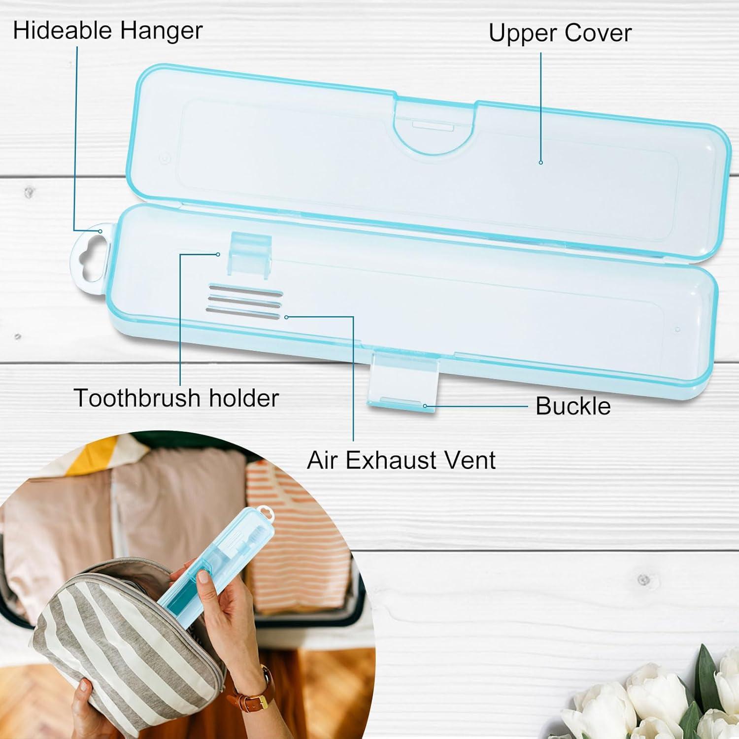 Estuche de Cepillo de Dientes Yeeco Azul Transparente 20x4.7 cm