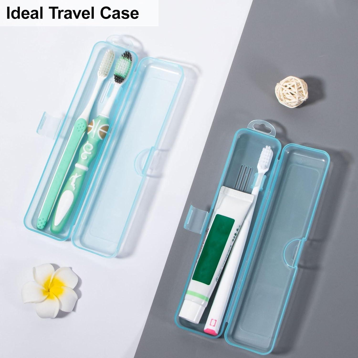 Estuche de Cepillo de Dientes Yeeco Azul Transparente 20x4.7 cm