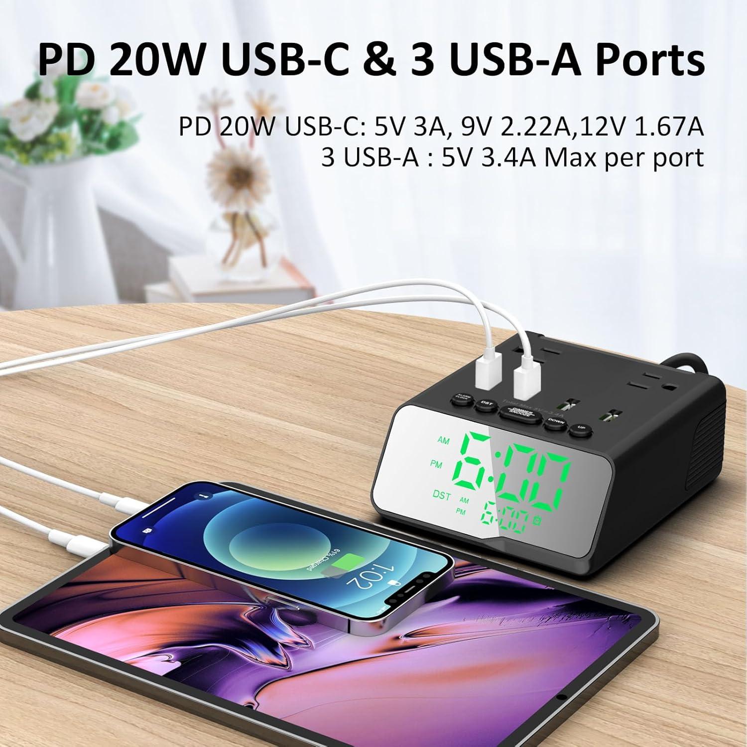 Reloj Despertador Electrónico Kungfuking con Cargador USB