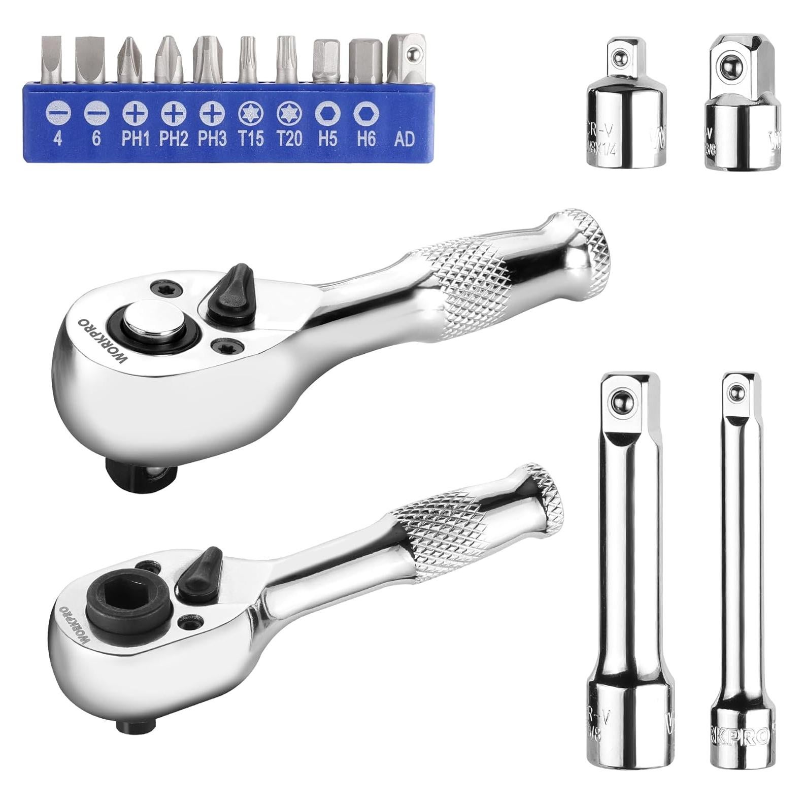 Juego de Llaves de Carraca WORKPRO 16 PCS, Acero Aleado