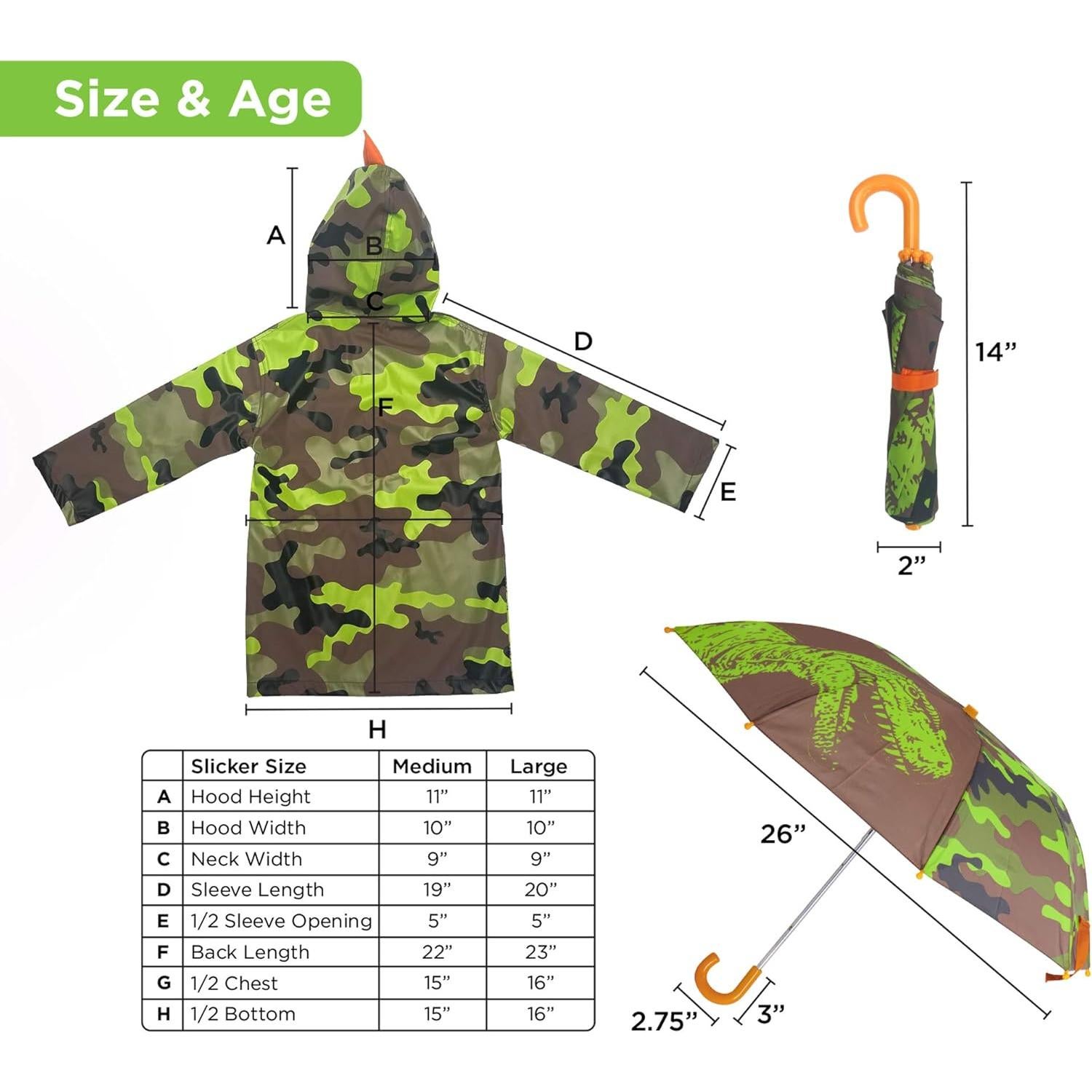 Set de Chaqueta de Lluvia y Paraguas para Niñas Addie & Tate