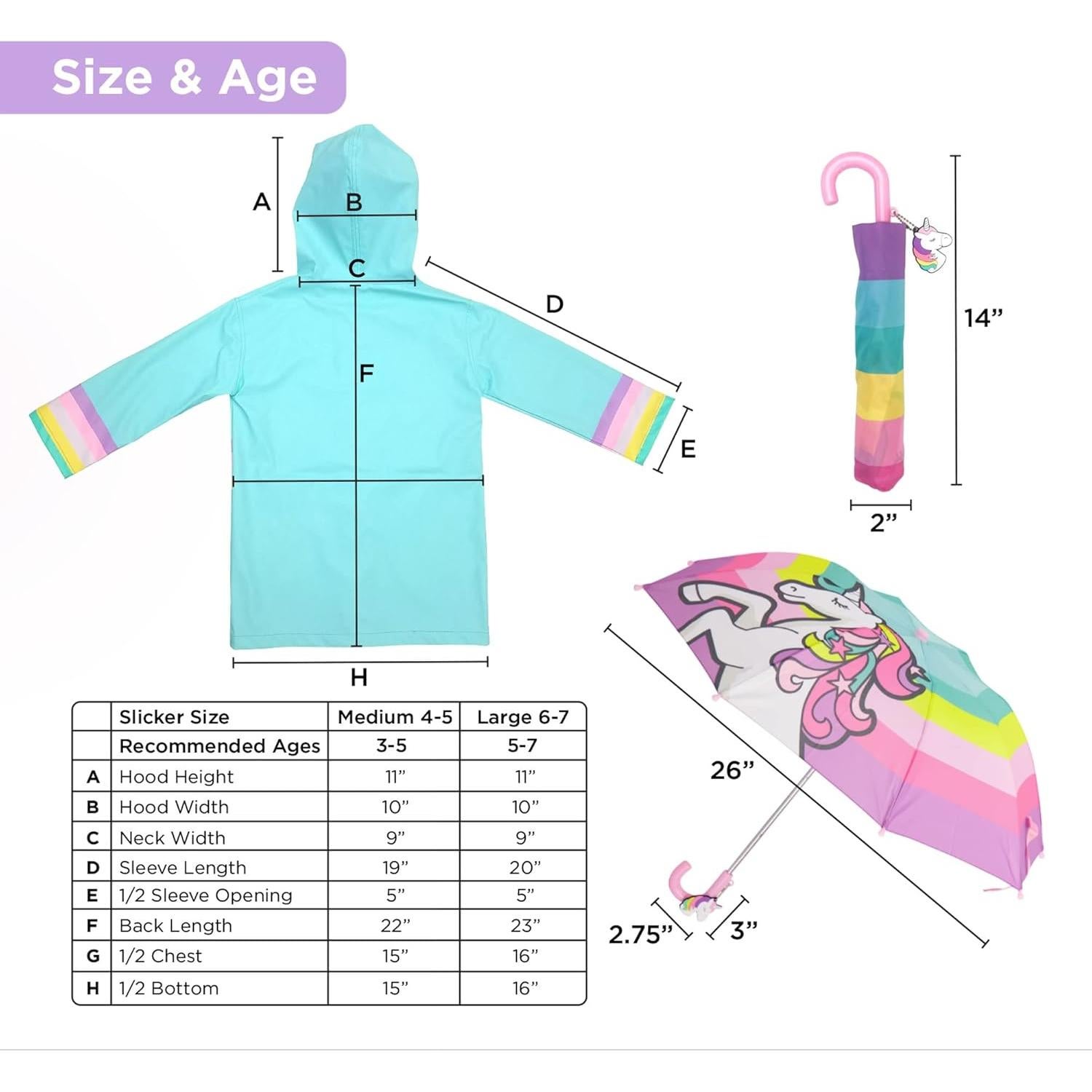 Set Paraguas y Chaqueta de Lluvia Niñas Addie & Tate