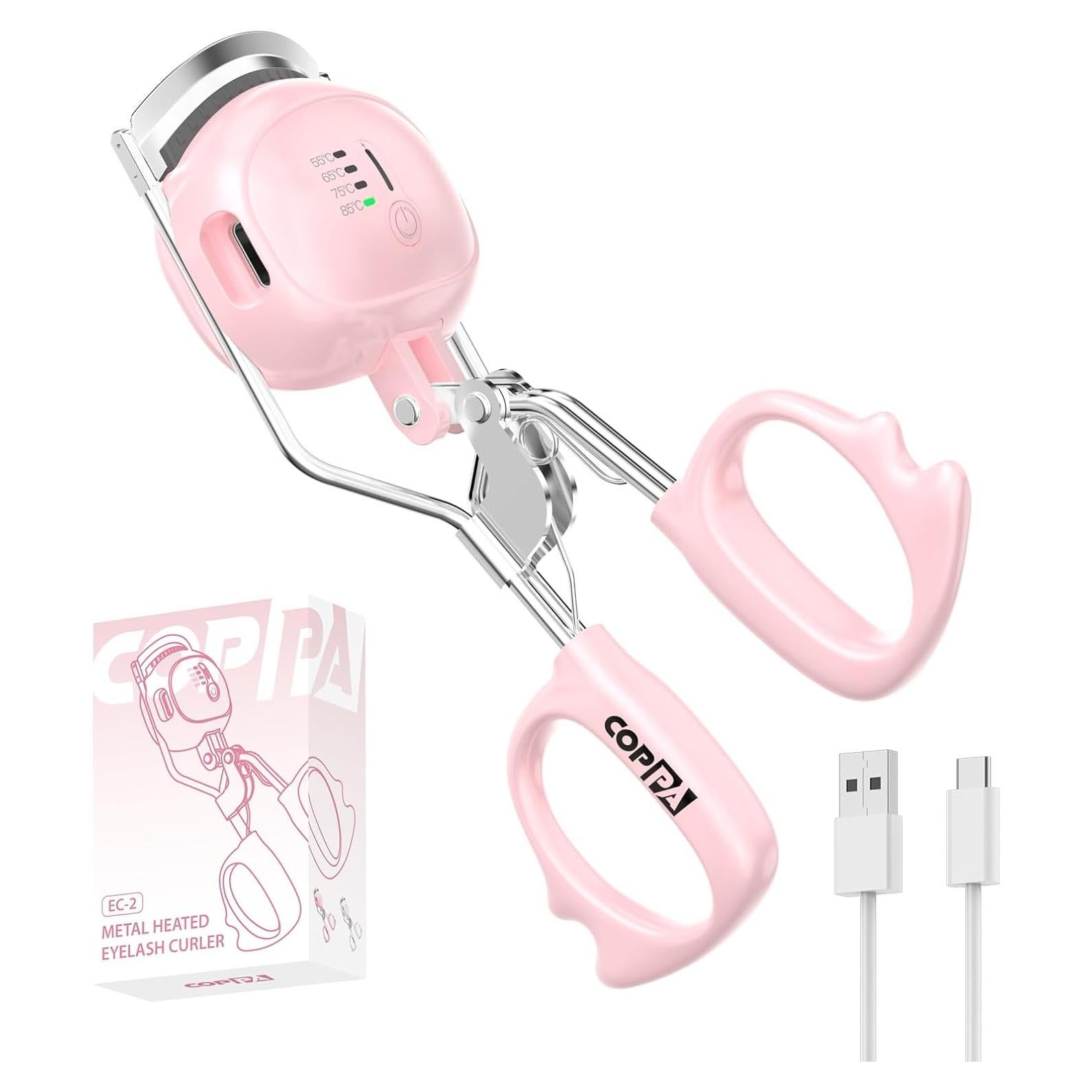 Rizador de Pestañas Calentado COPPA EC-2 Rosa, Antideslizante