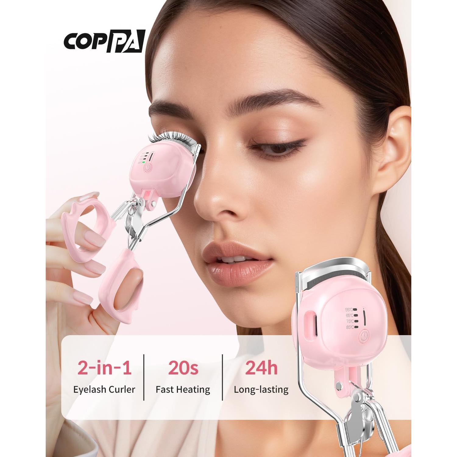 Rizador de Pestañas Calentado COPPA EC-2 Rosa, Antideslizante