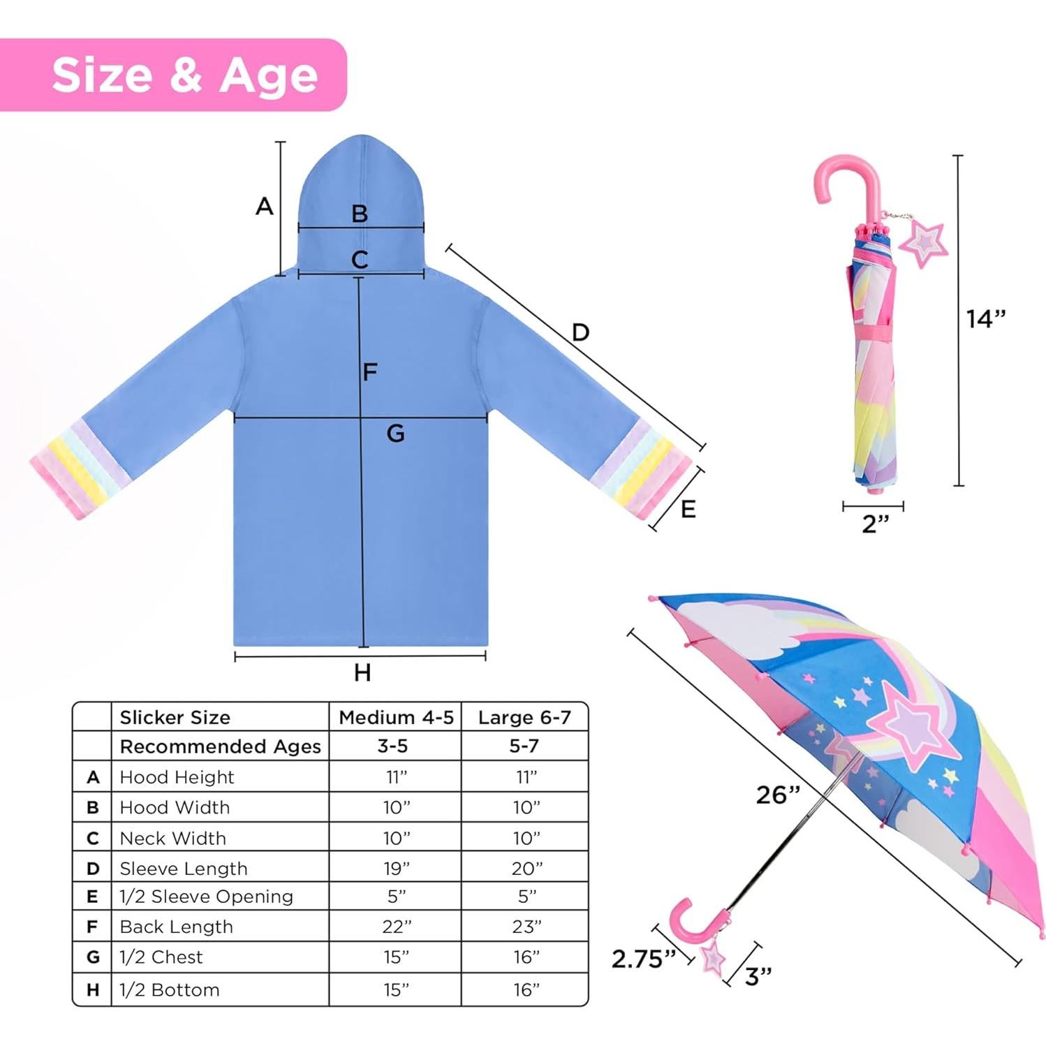 Set Paraguas y Chaqueta de Lluvia Addie & Tate 3-10 Años