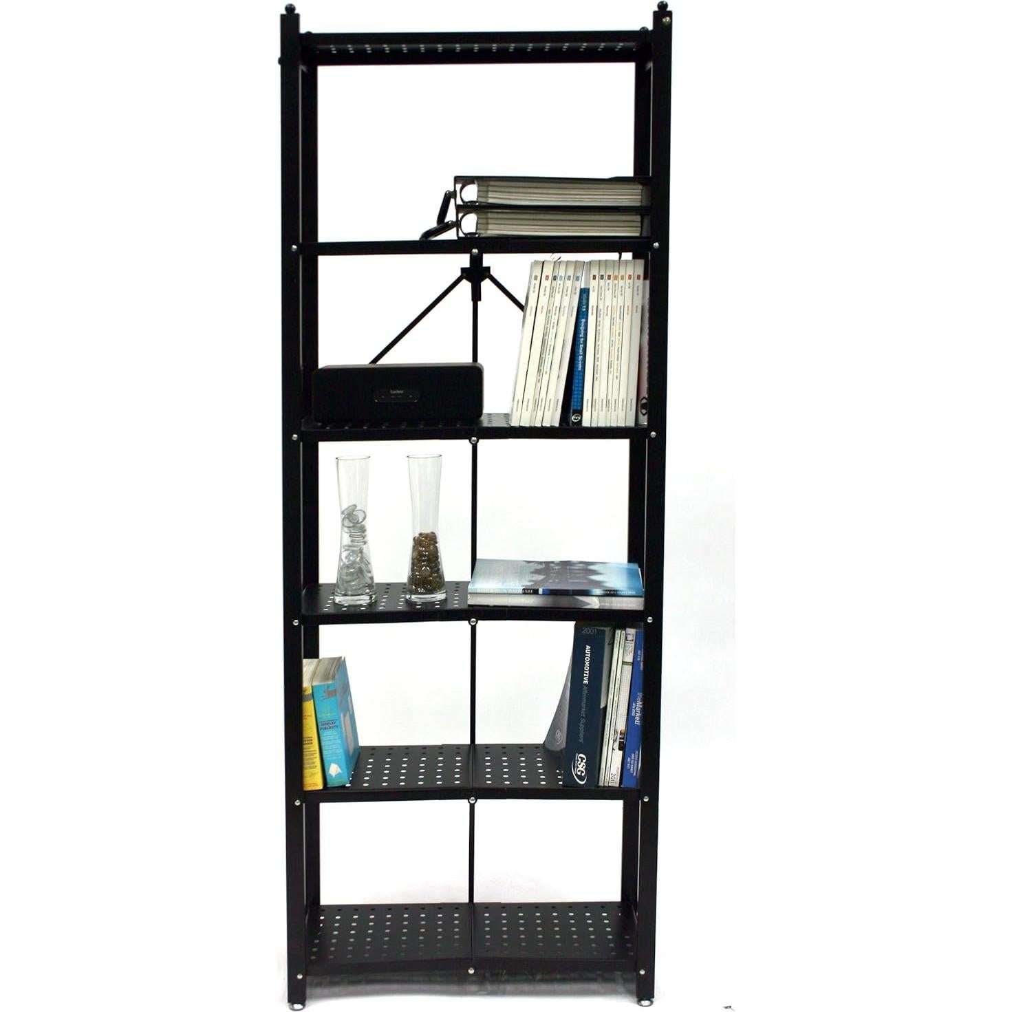 Estantería Origami 6 Estantes Plegable Negra - Sin Ensamblaje