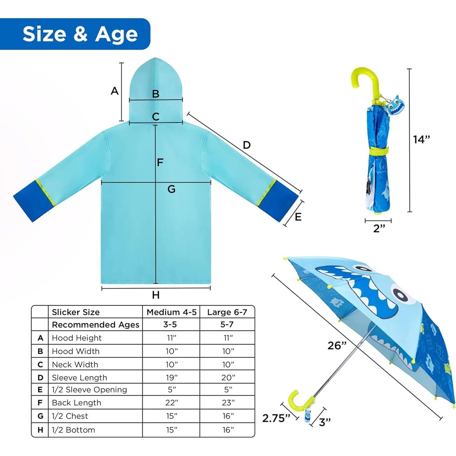 Paraguas y Conjunto Impermeable Niñas Addie & Tate Unicornio