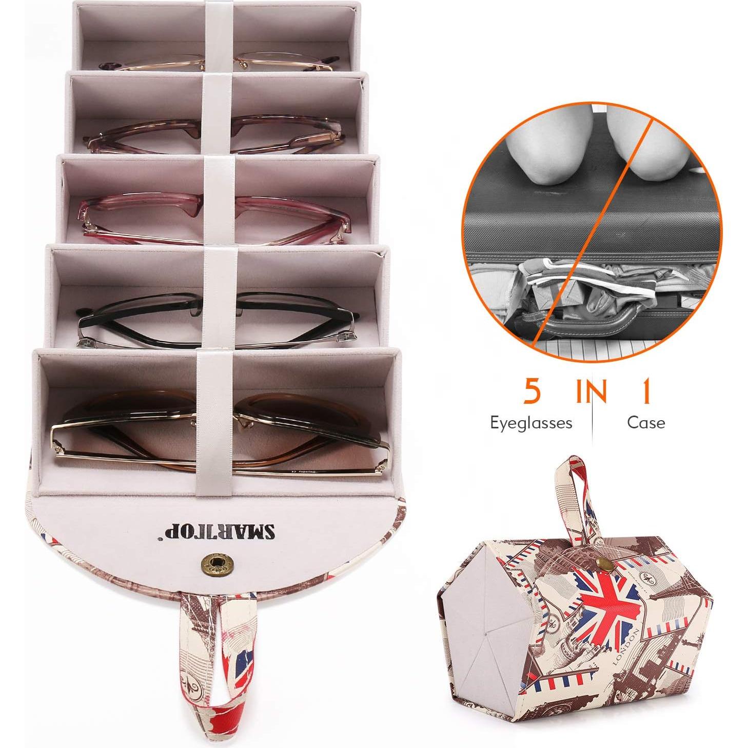 Organizador de Gafas de Sol SMARTTOP 5 Ranuras PU Portátil