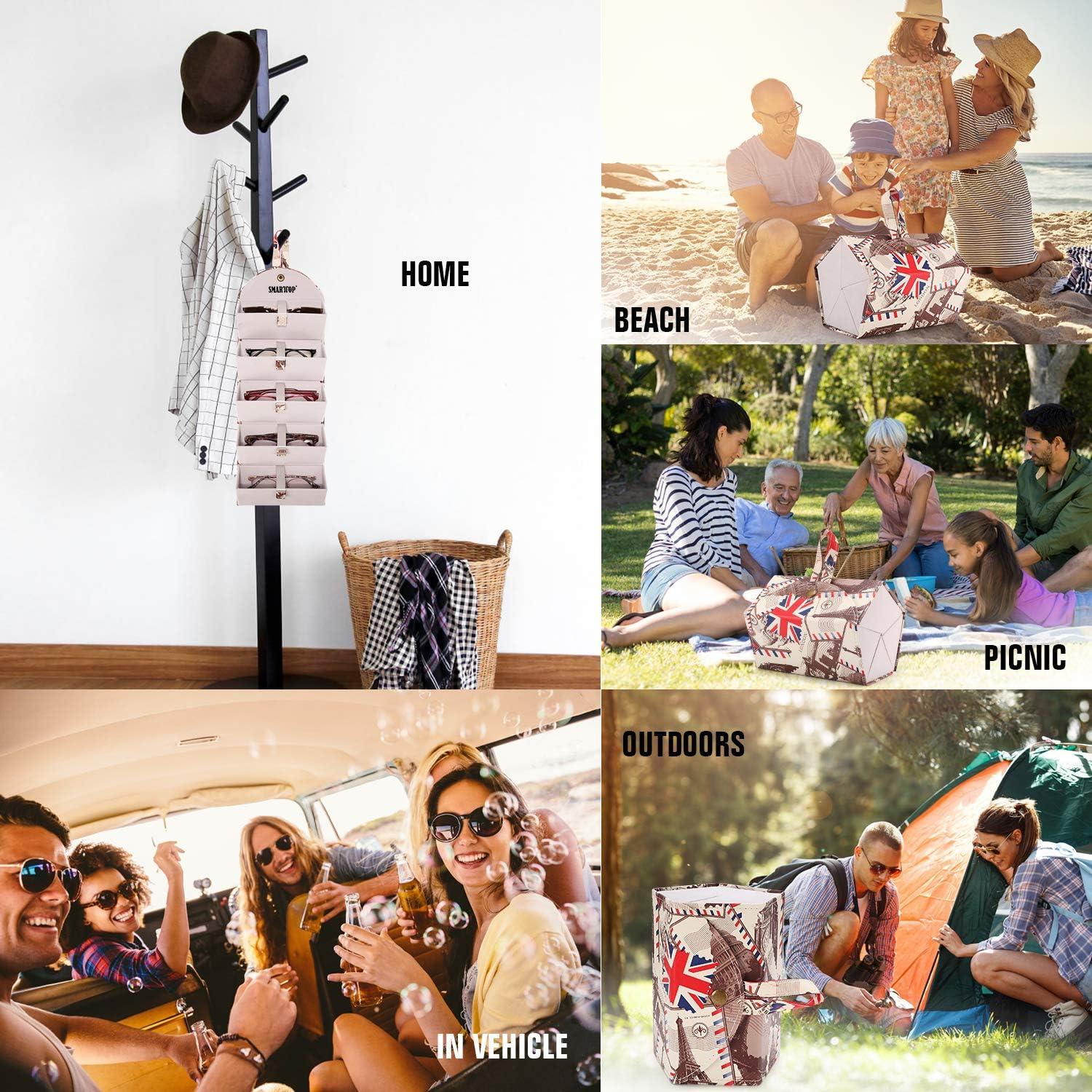 Organizador de Gafas de Sol SMARTTOP 5 Ranuras PU Portátil