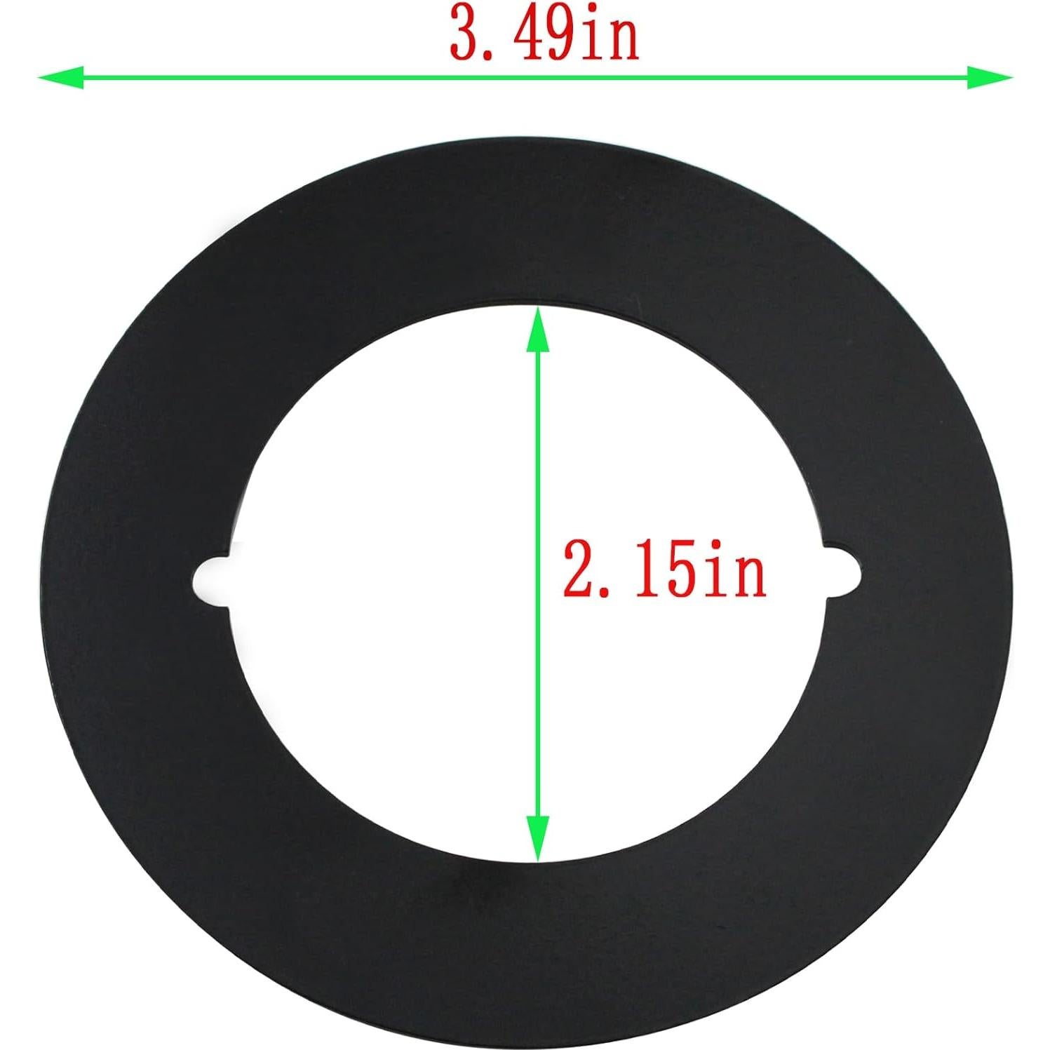 Placa de Cicatriz Rsoise 54 mm Interior 89 mm Exterior Negro 2 Pcs