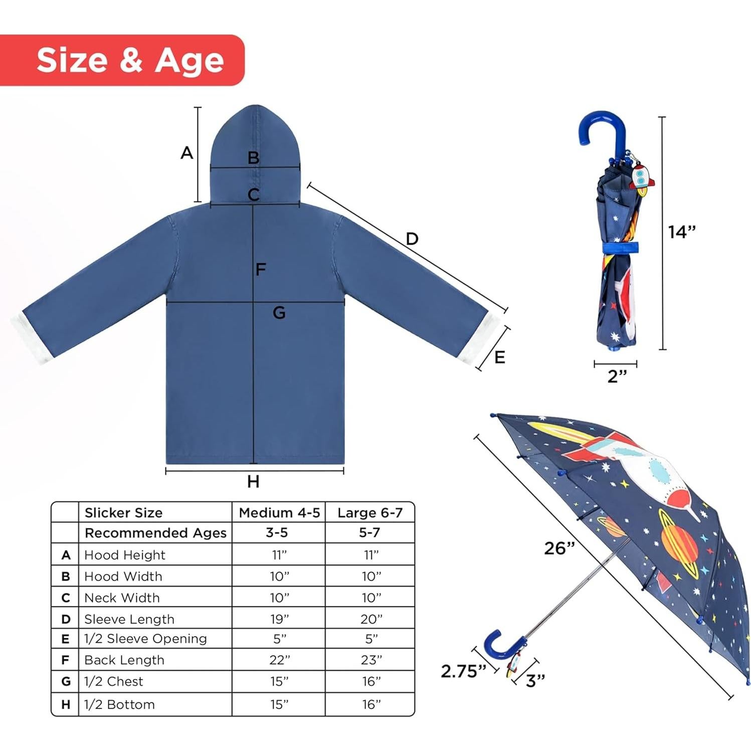 Set Paraguas y Chaqueta de Lluvia Niñas Addie & Tate