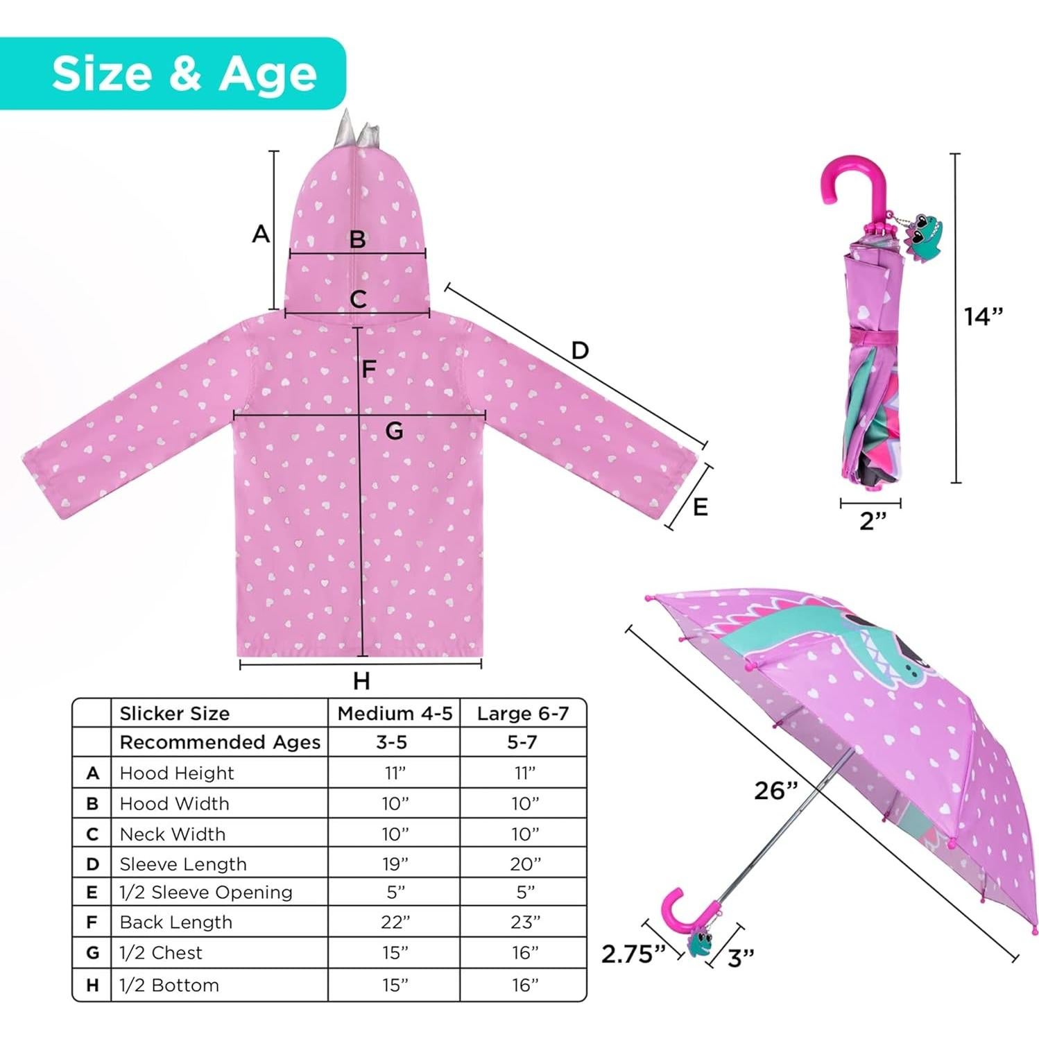 Set Paraguas y Chaqueta de Lluvia Addie & Tate Niñas